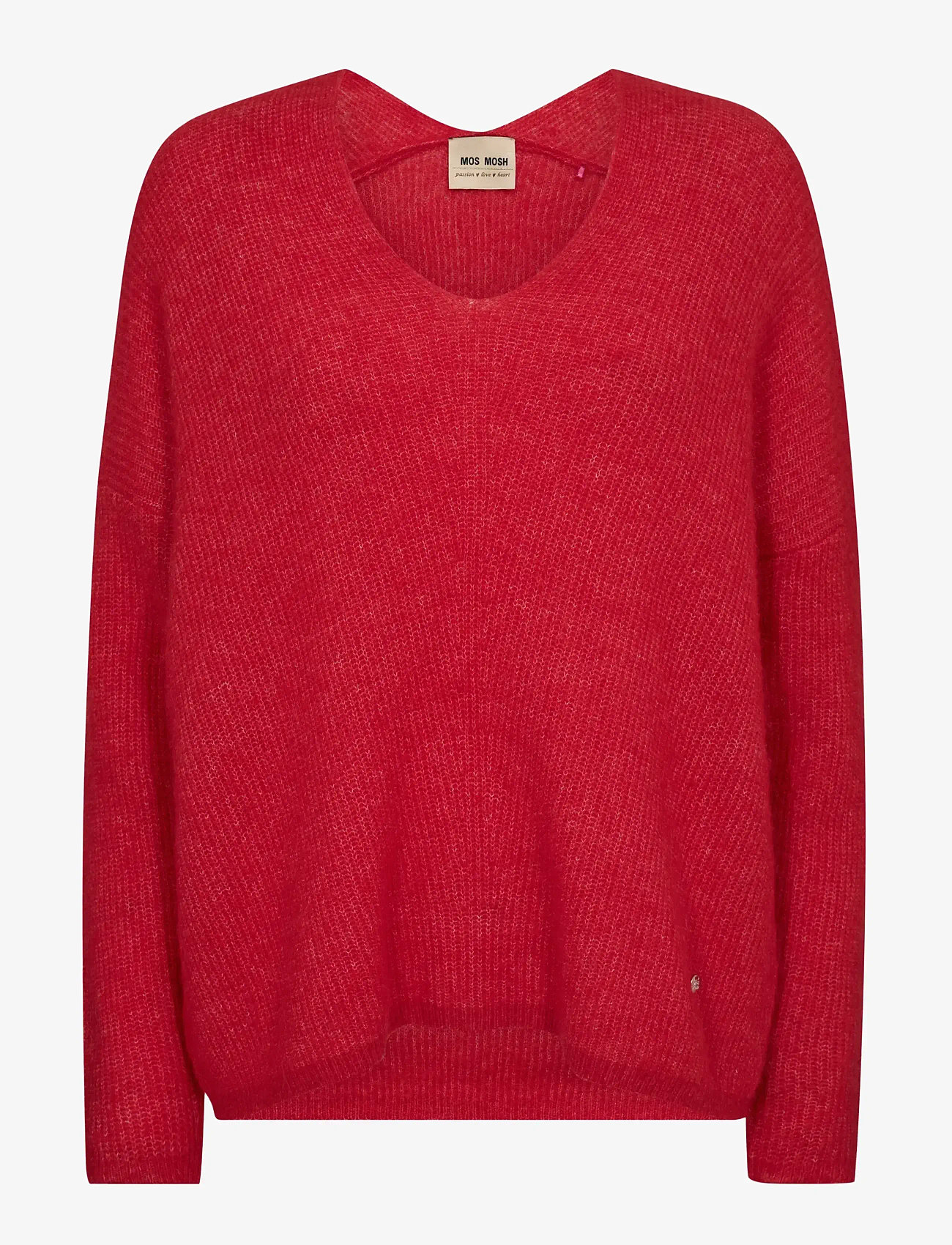 MOS MOSH - MMThora V-Neck Knit - stickade tröjor - chinese red - 0