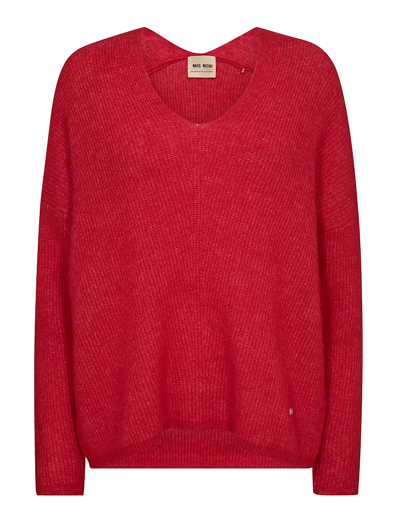 MOS MOSH - MMThora V-Neck Knit - stickade tröjor - chinese red - 0