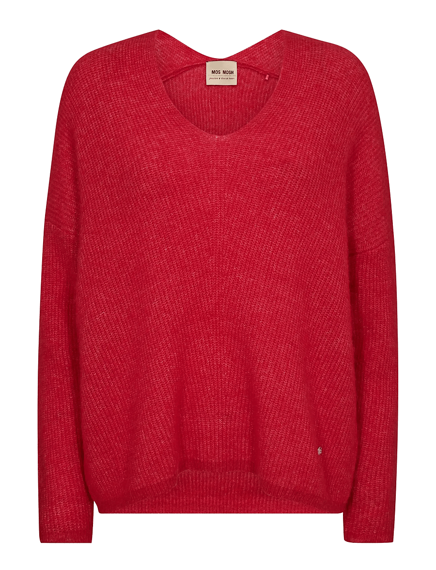 MOS MOSH - MMThora V-Neck Knit - pullover - chinese red - 0