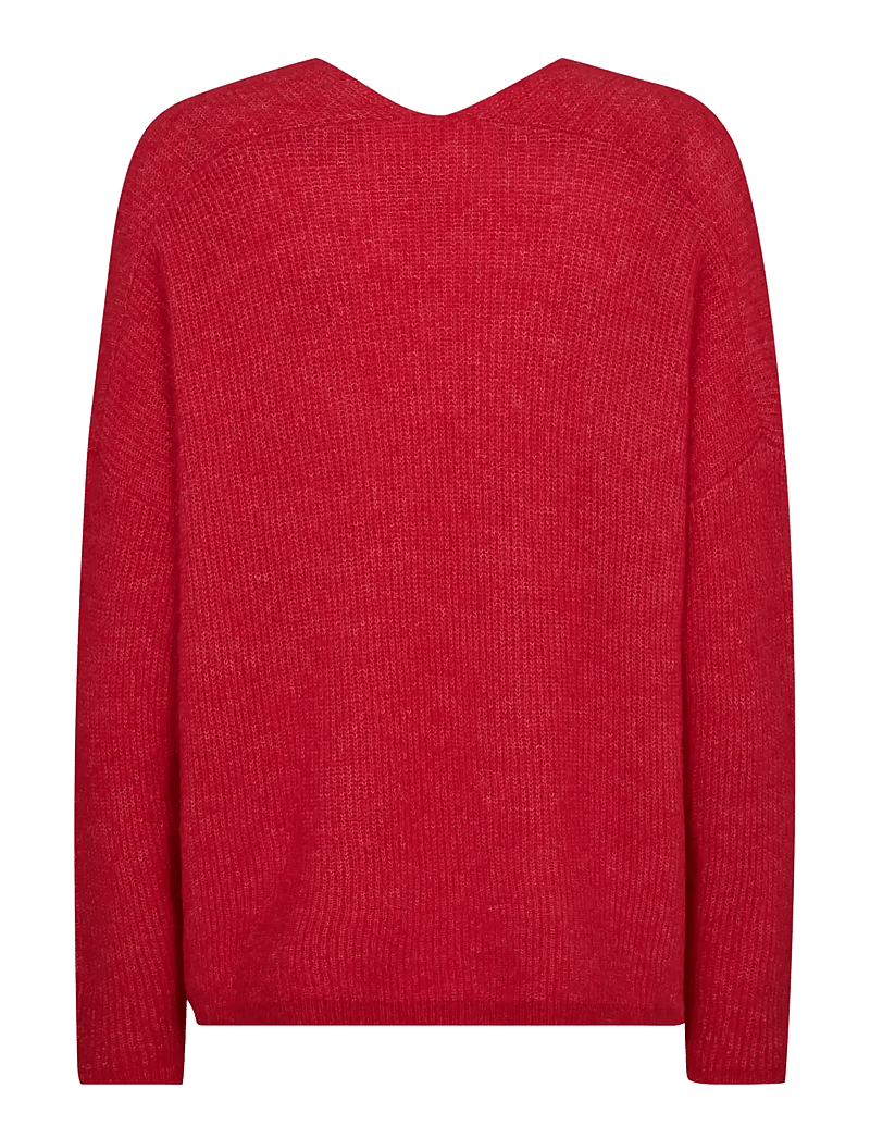 MOS MOSH - MMThora V-Neck Knit - stickade tröjor - chinese red - 1