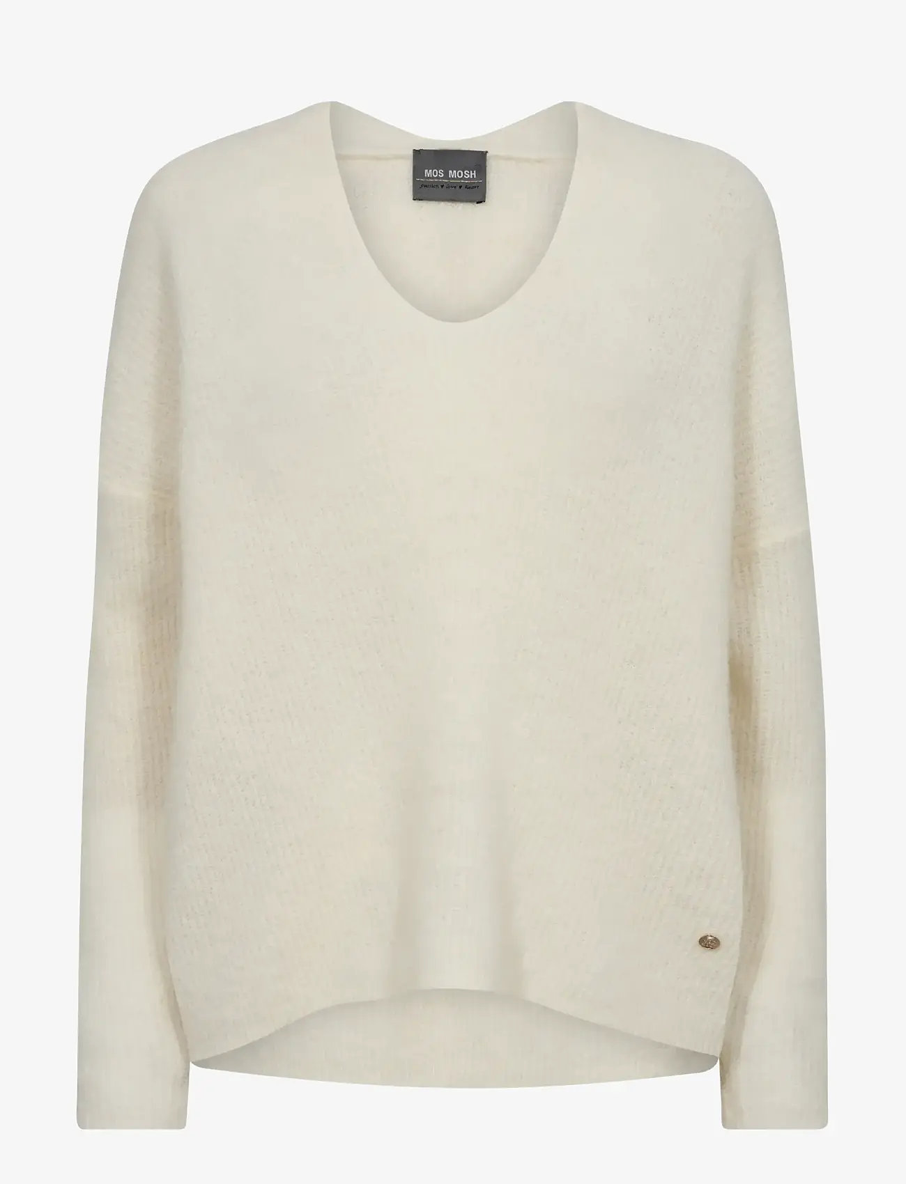MOS MOSH - MMThora V-Neck Knit - striktrøjer - ecru - 0