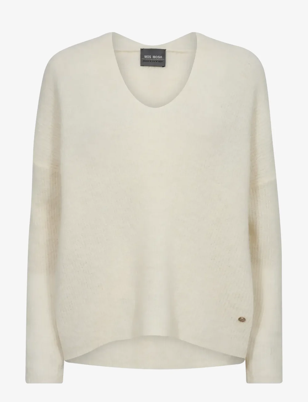 MOS MOSH - MMThora V-Neck Knit - stickade tröjor - ecru - 0