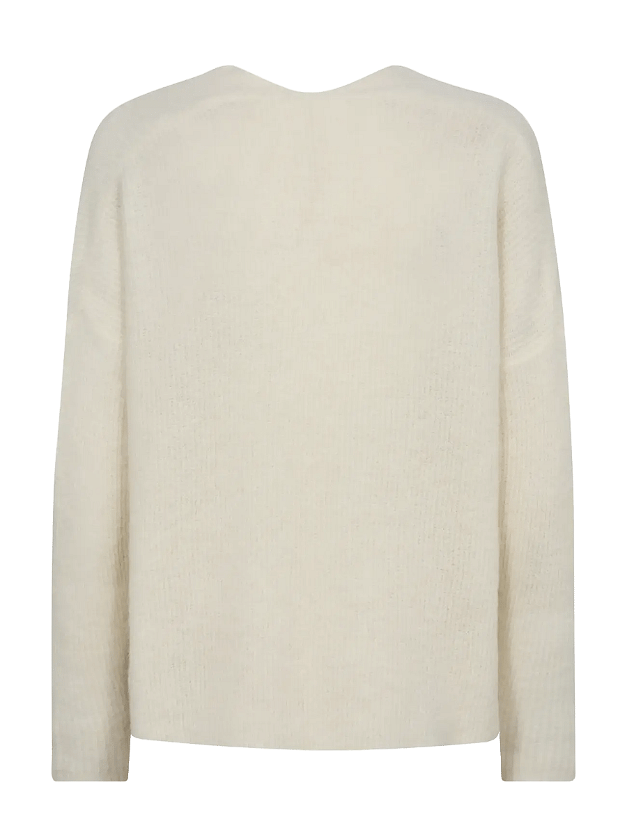 MOS MOSH - MMThora V-Neck Knit - striktrøjer - ecru - 1