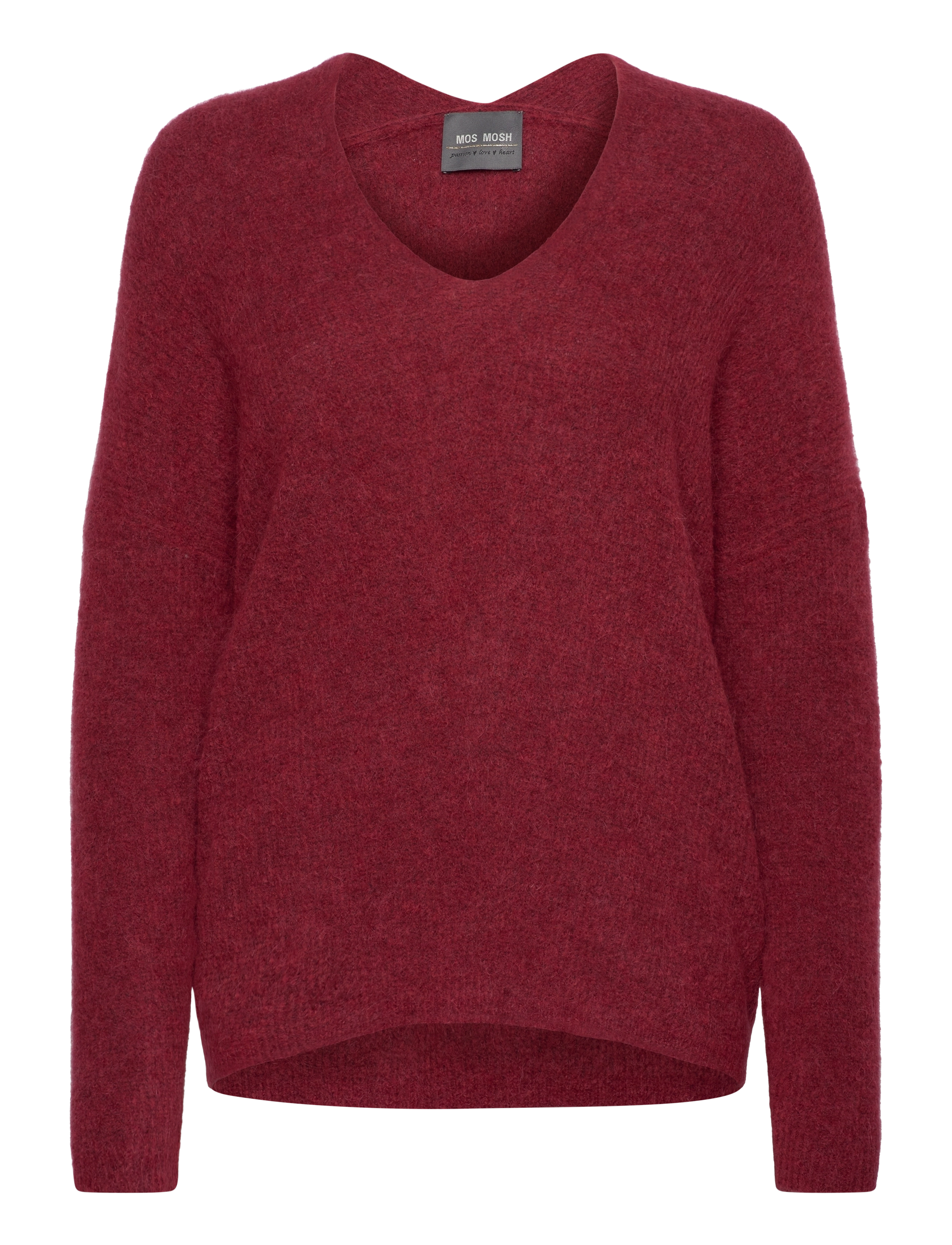 MOS MOSH MMThora V-Neck Knit - Strik - GARNET / burgundy