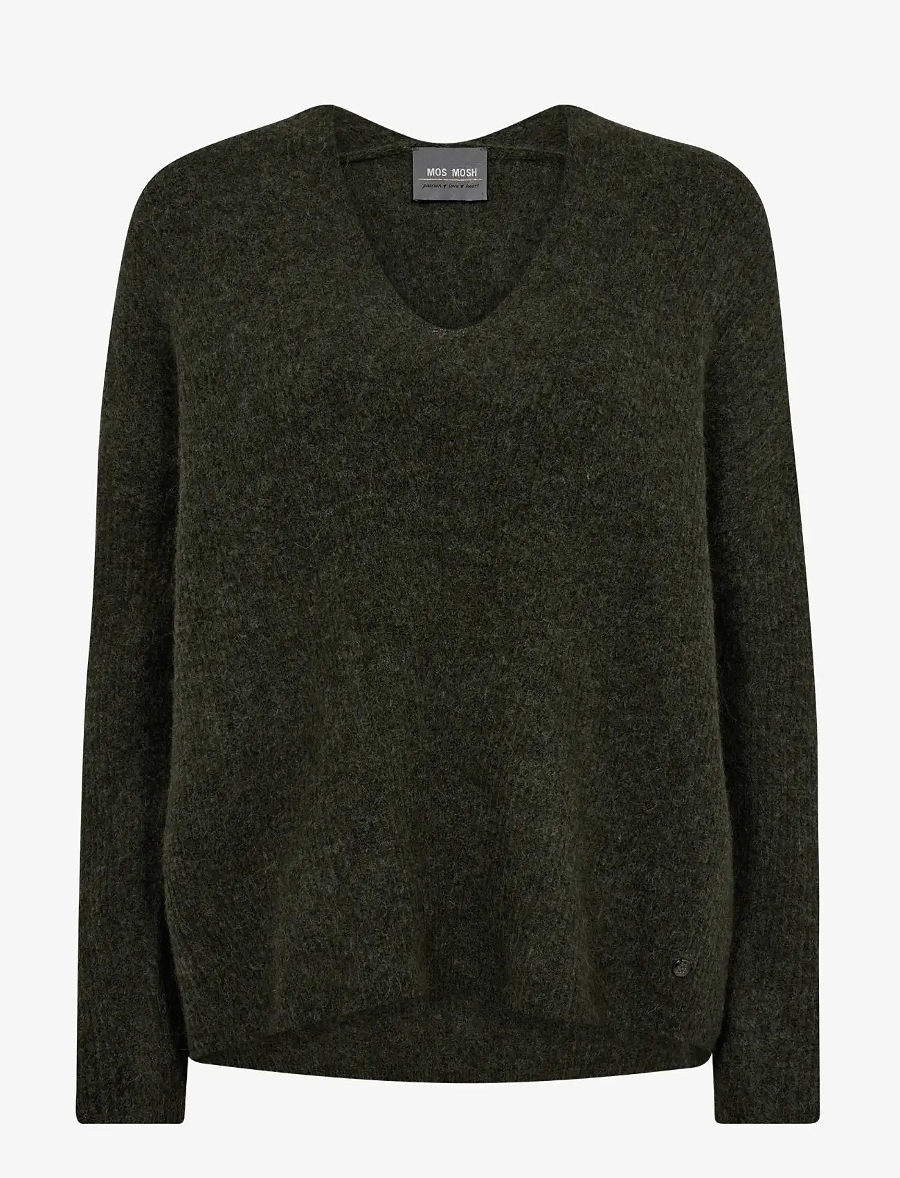 MOS MOSH - MMThora V-Neck Knit - striktrøjer - grape leaf - 0
