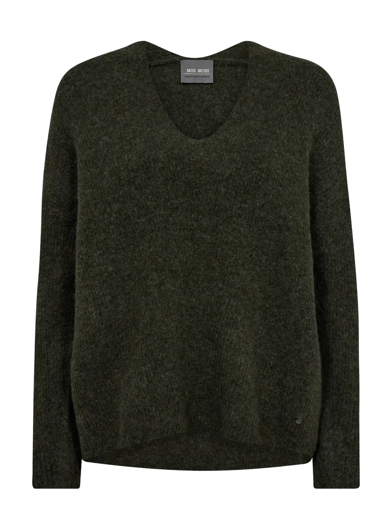 MOS MOSH MMThora V-Neck Knit - Strik - GRAPE LEAF / grey