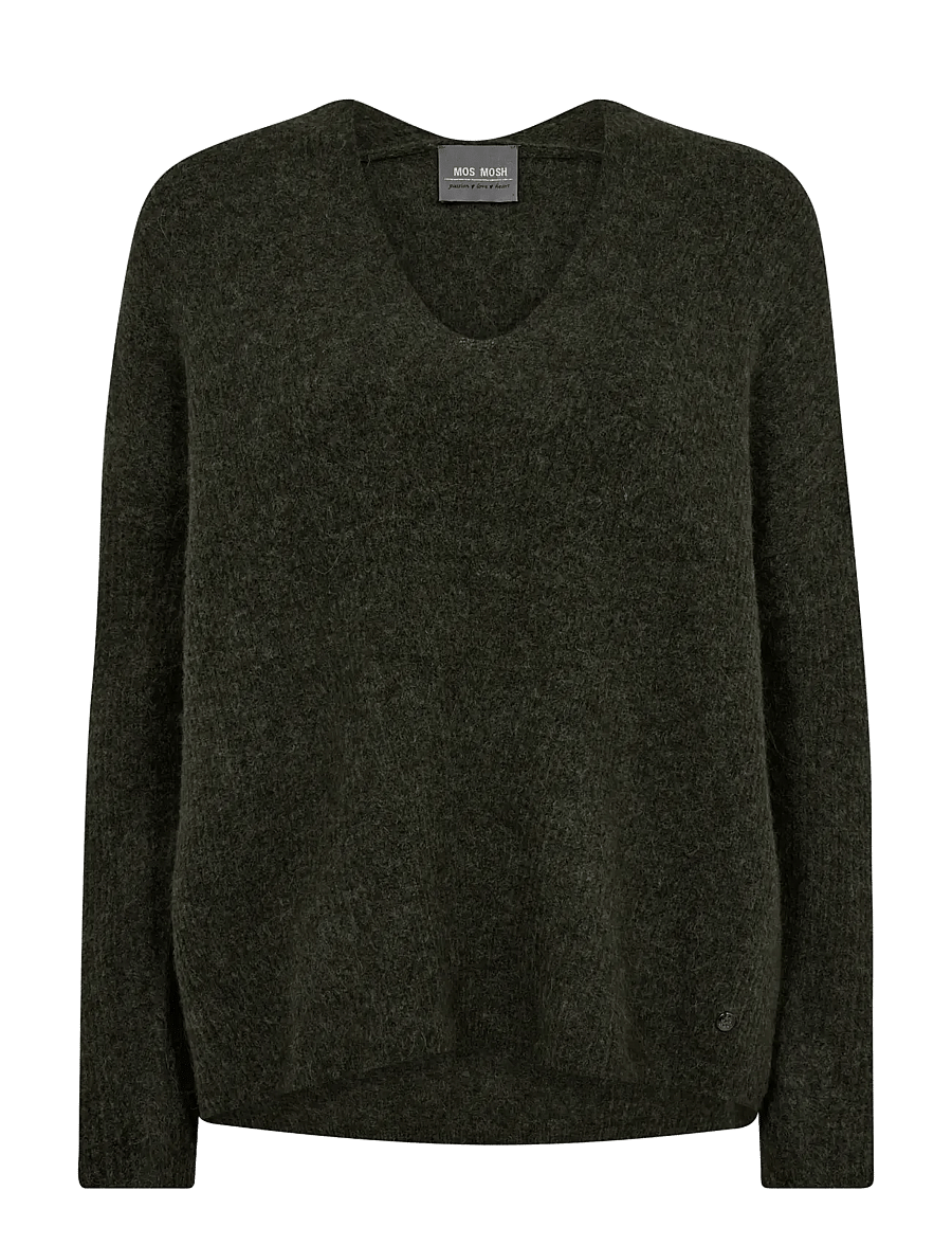 MOS MOSH - MMThora V-Neck Knit - sviitrid - grape leaf - 0