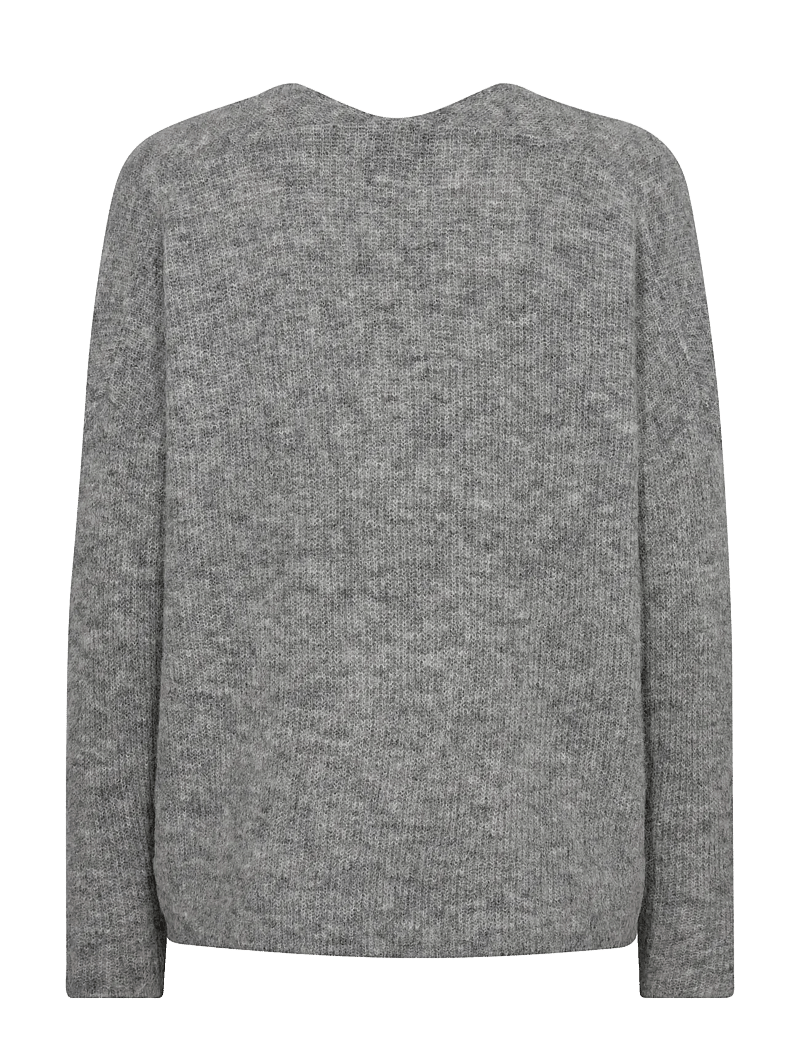 MOS MOSH - MMThora V-Neck Knit - jumpers - grey melange - 2