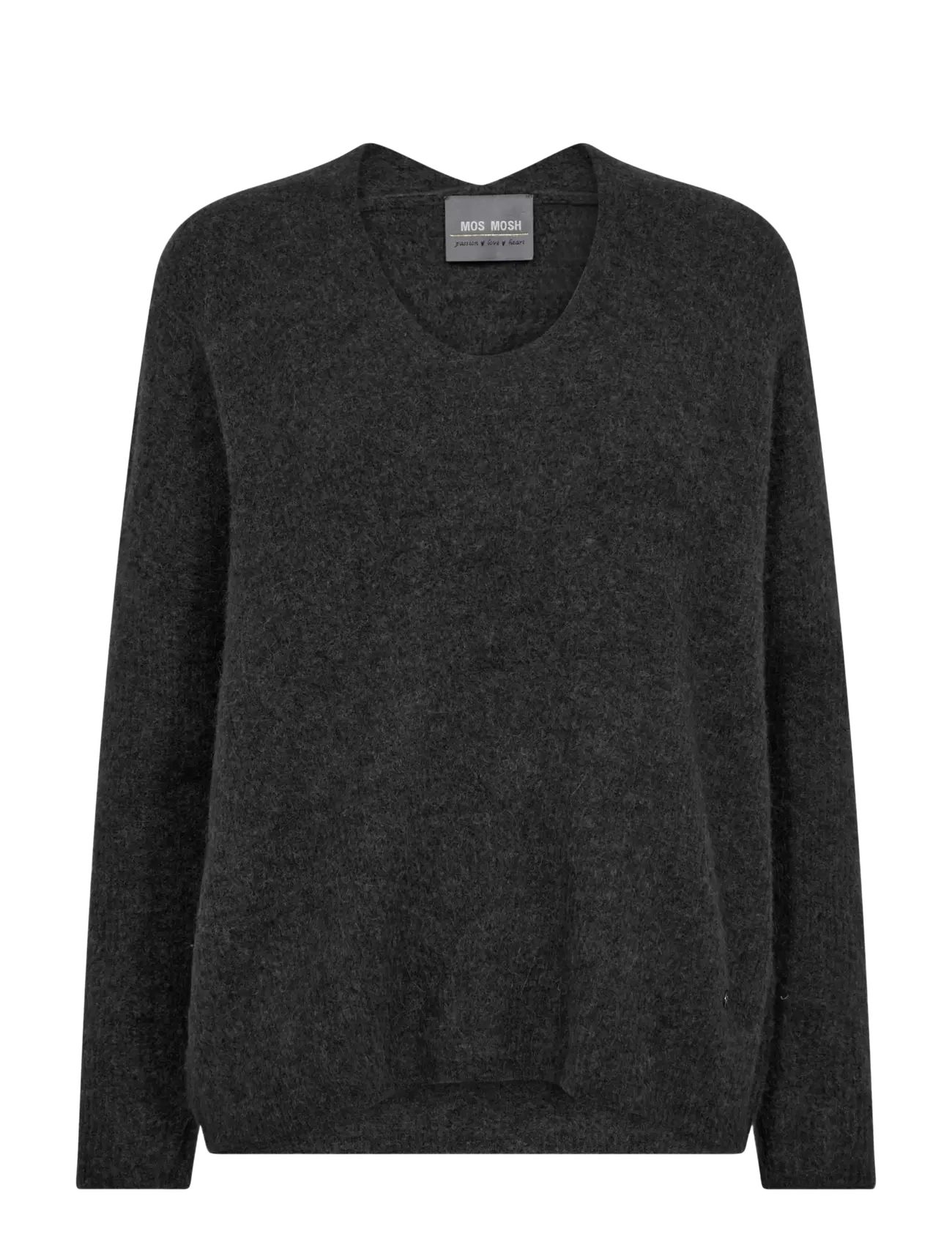 MOS MOSH MMThora V-Neck Knit - Strik - PHANTOM / black