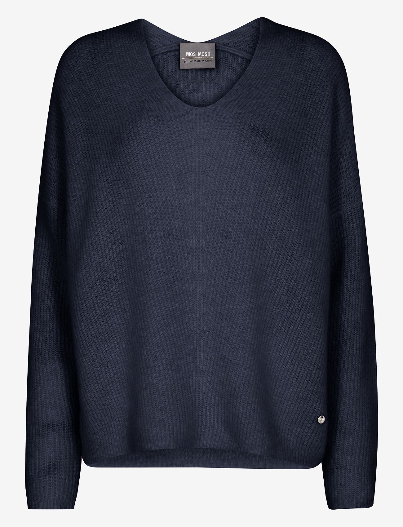 MOS MOSH - MMThora V-Neck Knit - striktrøjer - salute navy - 0