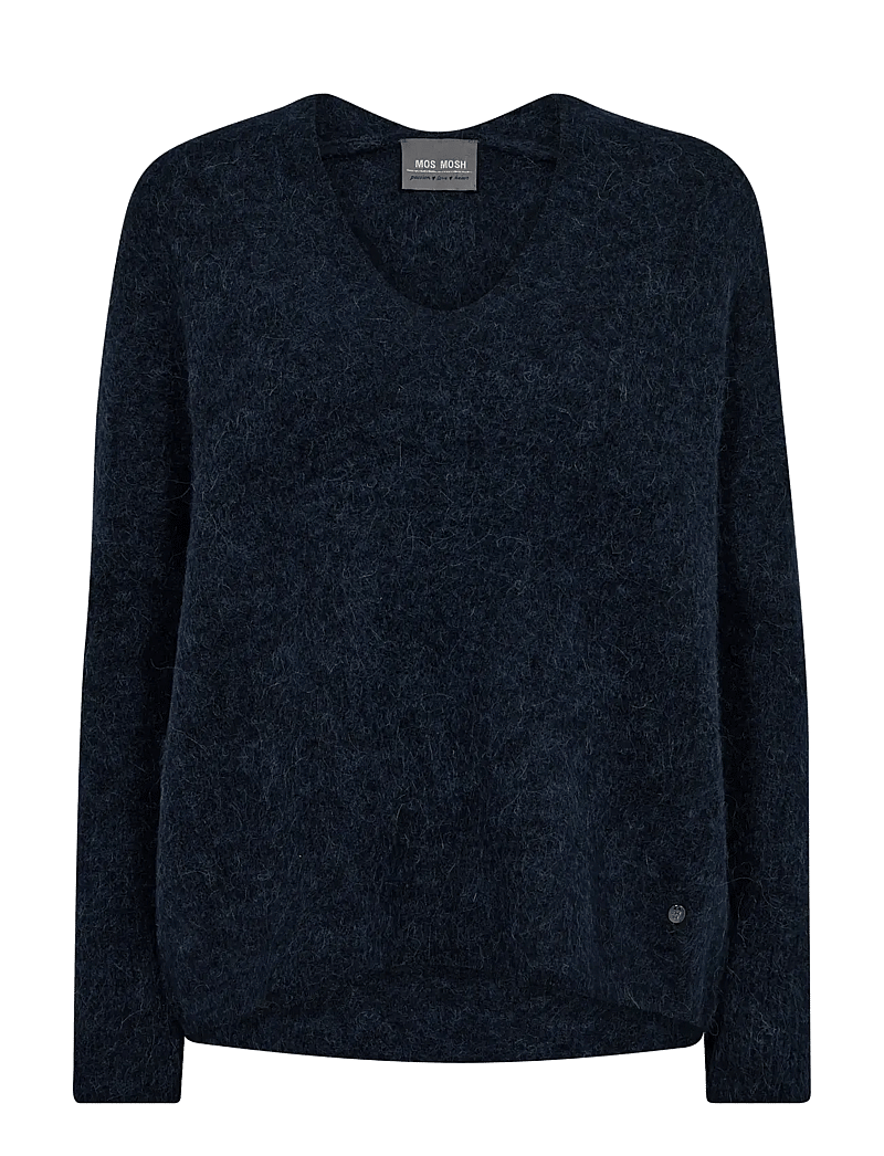 MOS MOSH - MMThora V-Neck Knit - strikkegensere - salute navy - 0