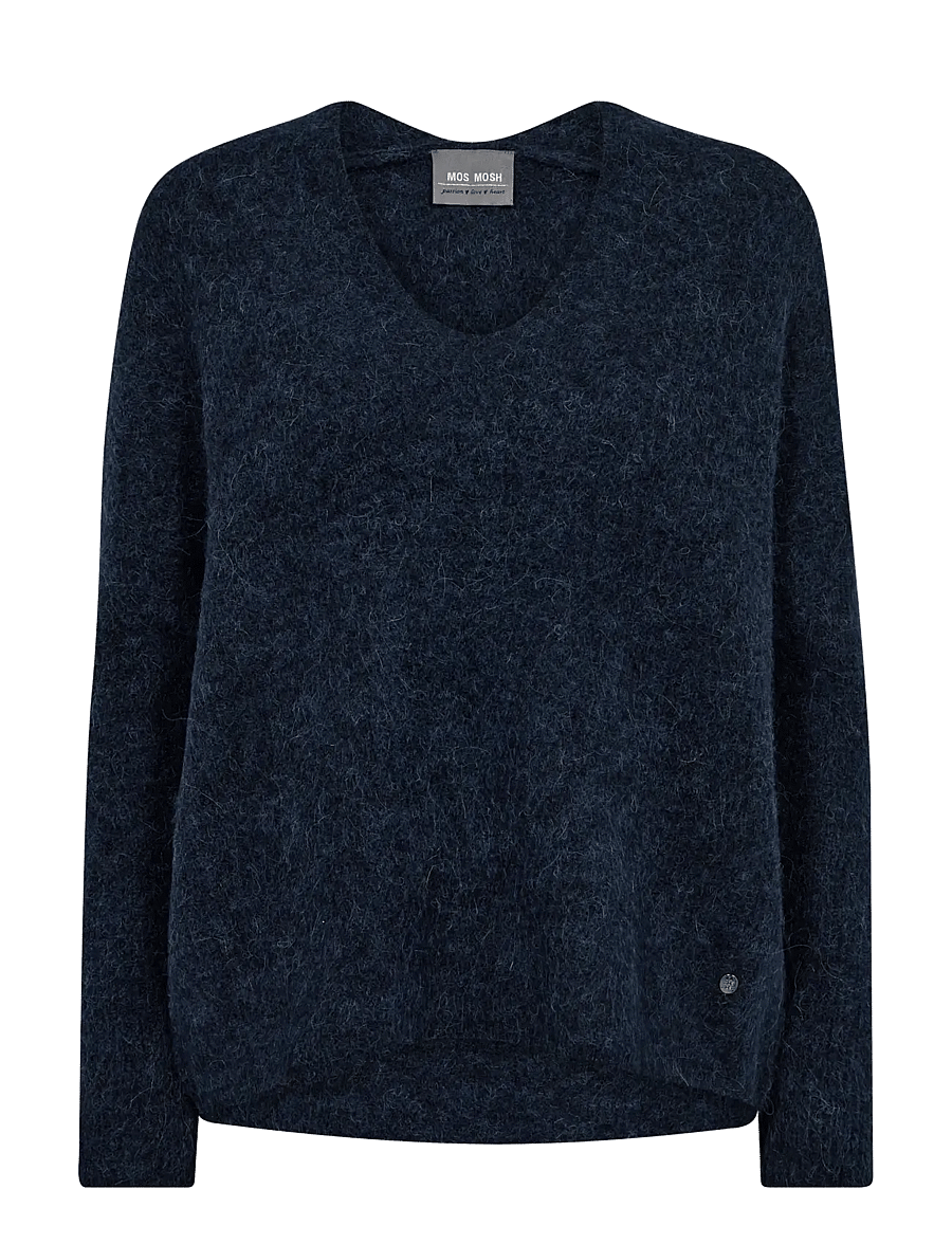 MOS MOSH - MMThora V-Neck Knit - pullover - salute navy - 1