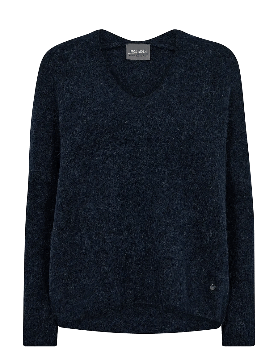 MOS MOSH - MMThora V-Neck Knit - pullover - salute navy - 1