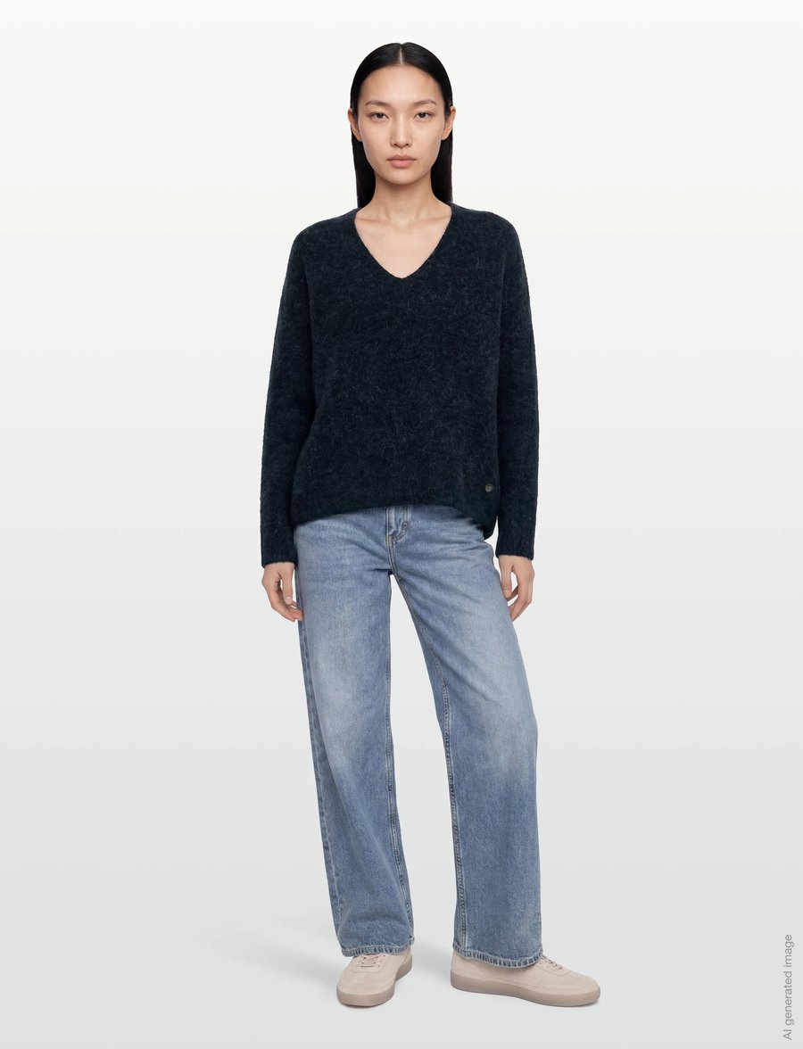 MOS MOSH - MMThora V-Neck Knit - pullover - salute navy - 0