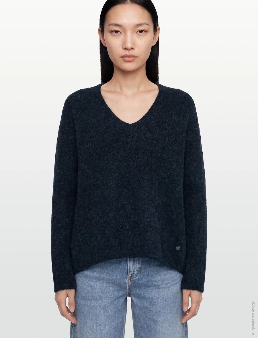 MOS MOSH - MMThora V-Neck Knit - pullover - salute navy - 3