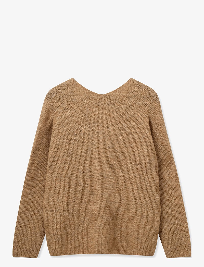 MOS MOSH - MMThora V-Neck Knit - striktrøjer - tannin - 1