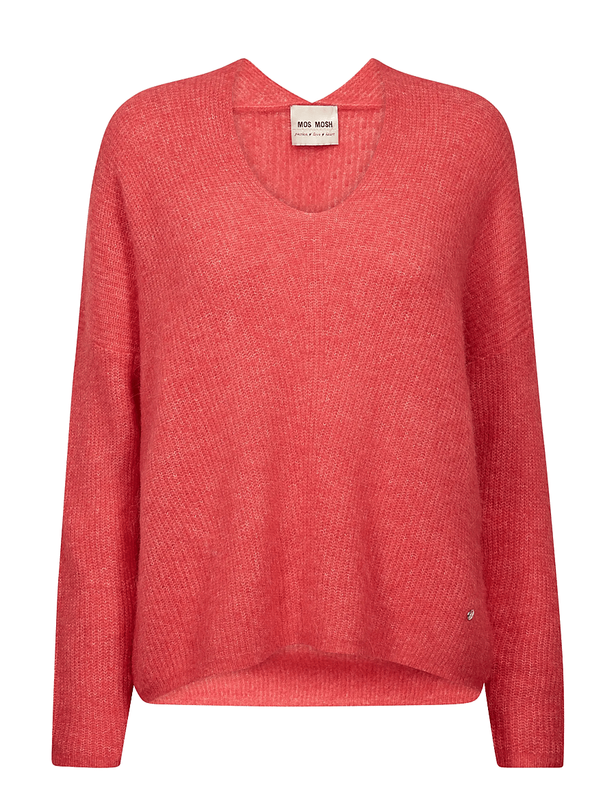 MOS MOSH - MMThora V-Neck Knit - kampsunid - watermelon - 0