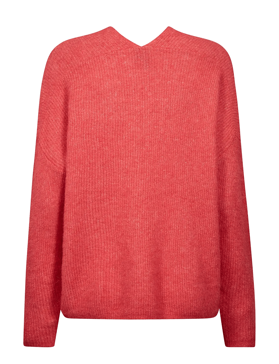 MOS MOSH - MMThora V-Neck Knit - kampsunid - watermelon - 1