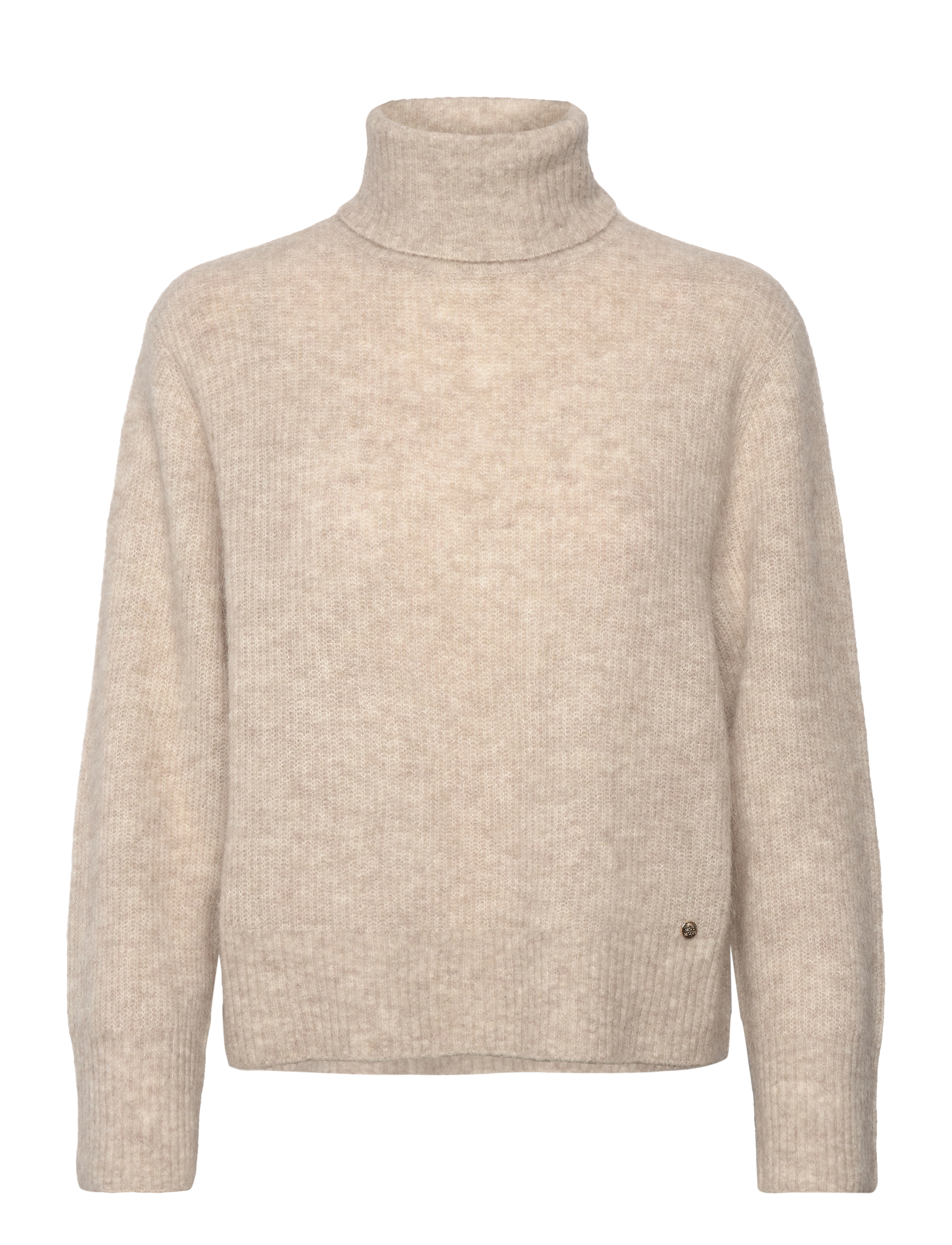 MOS MOSH MMAidy Thora Rollneck Knit - Strik - FEATHER GRAY / beige