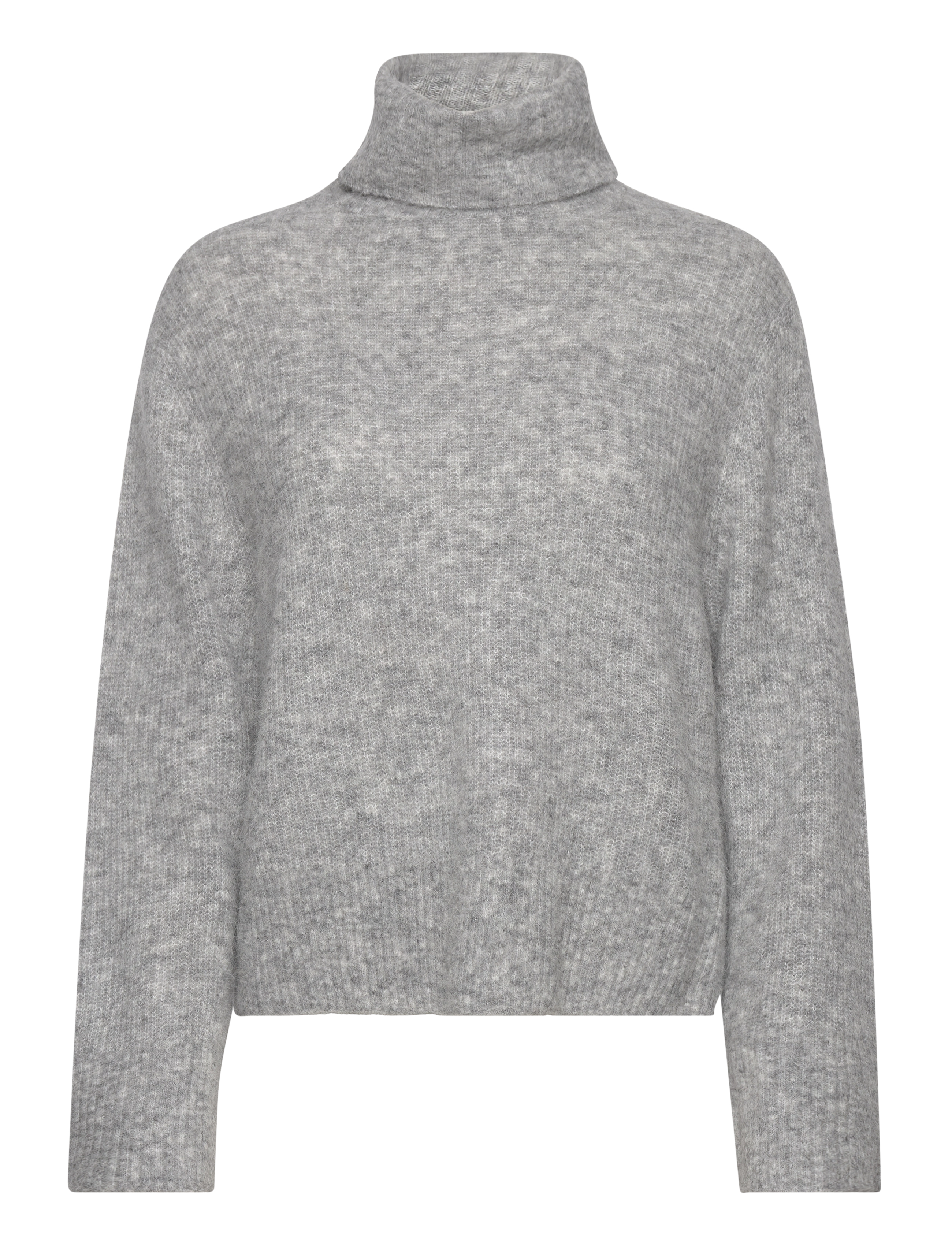 MOS MOSH MMAidy Thora Rollneck Knit - Strik - GREY MELANGE / grey