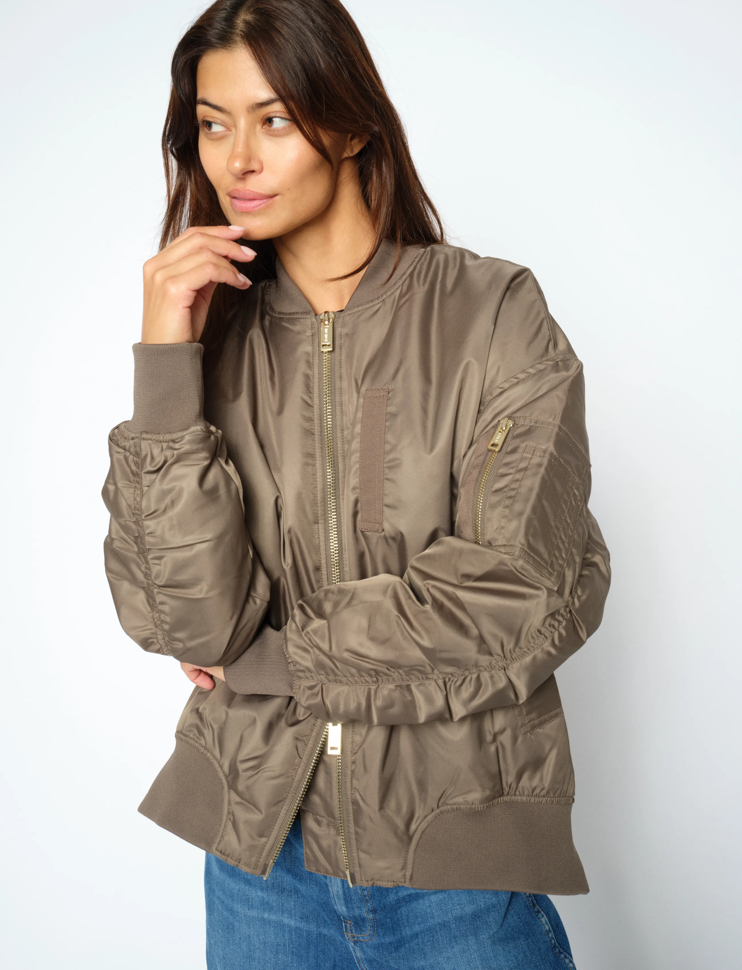 MOS MOSH Mmruby Bomber Jacket, S, Brown, Jakker > Bomberjakker, Dame