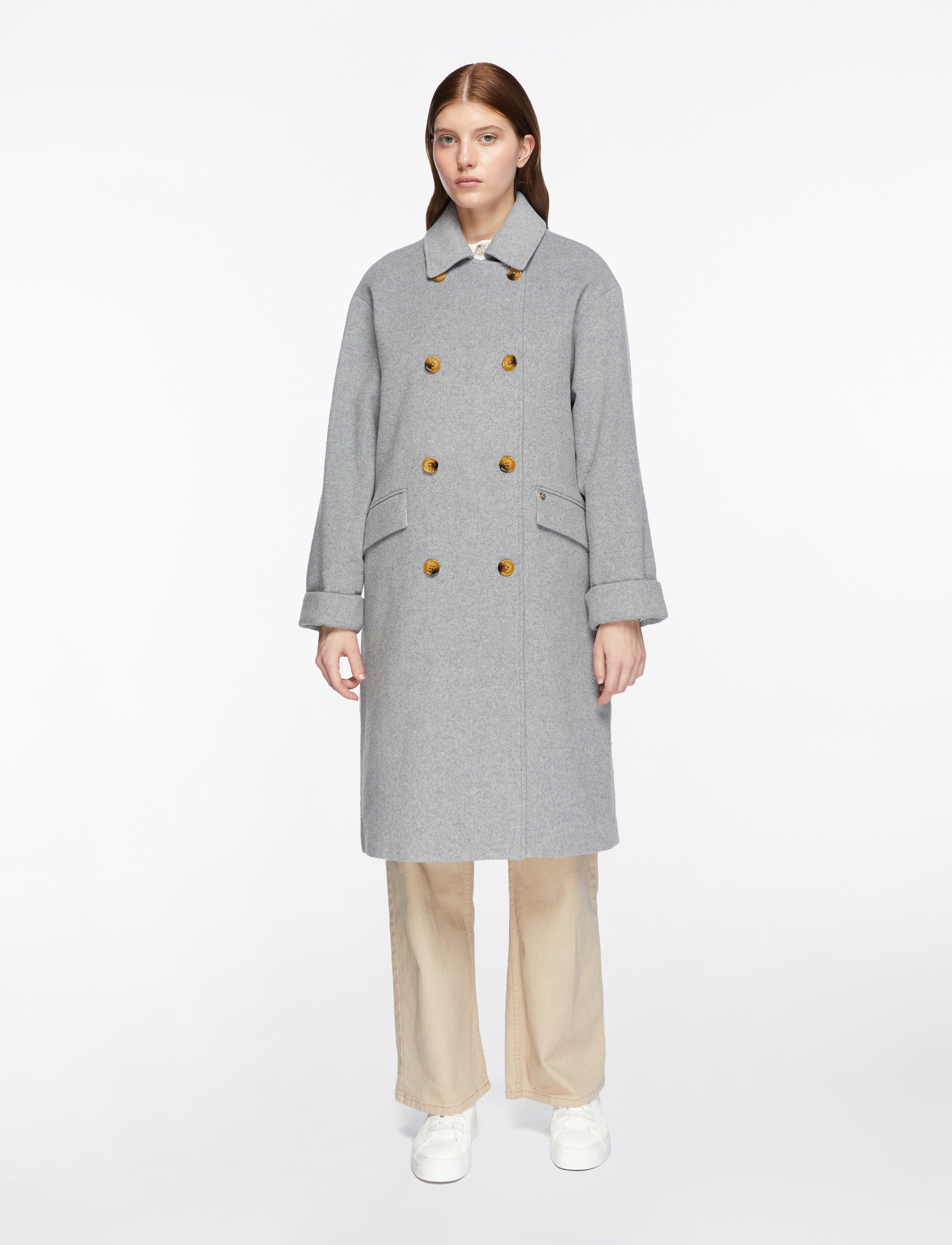 MOS MOSH - MMVenice Wool Coat - talvitakit - grey melange - 2