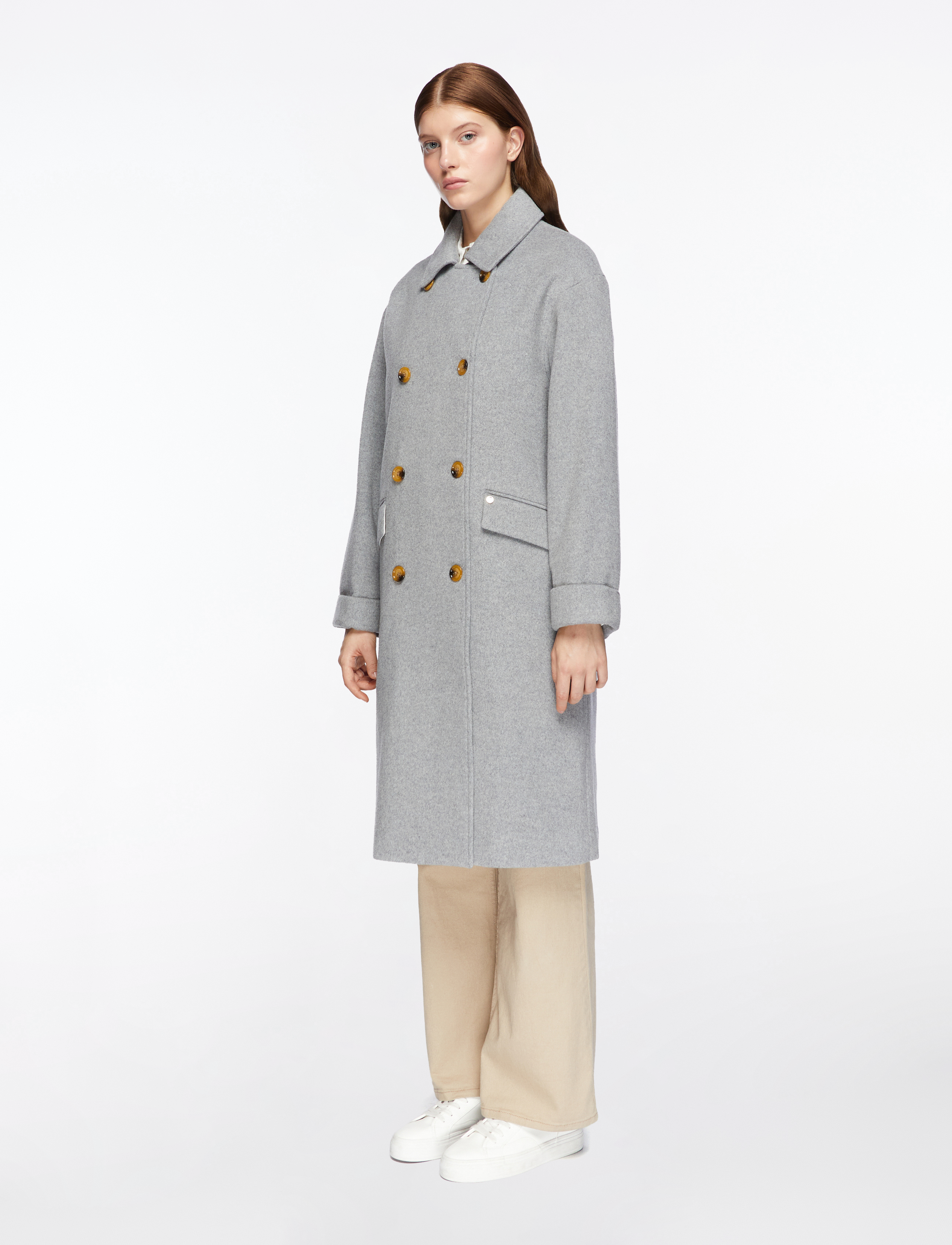 MOS MOSH - MMVenice Wool Coat - talvitakit - grey melange - 3