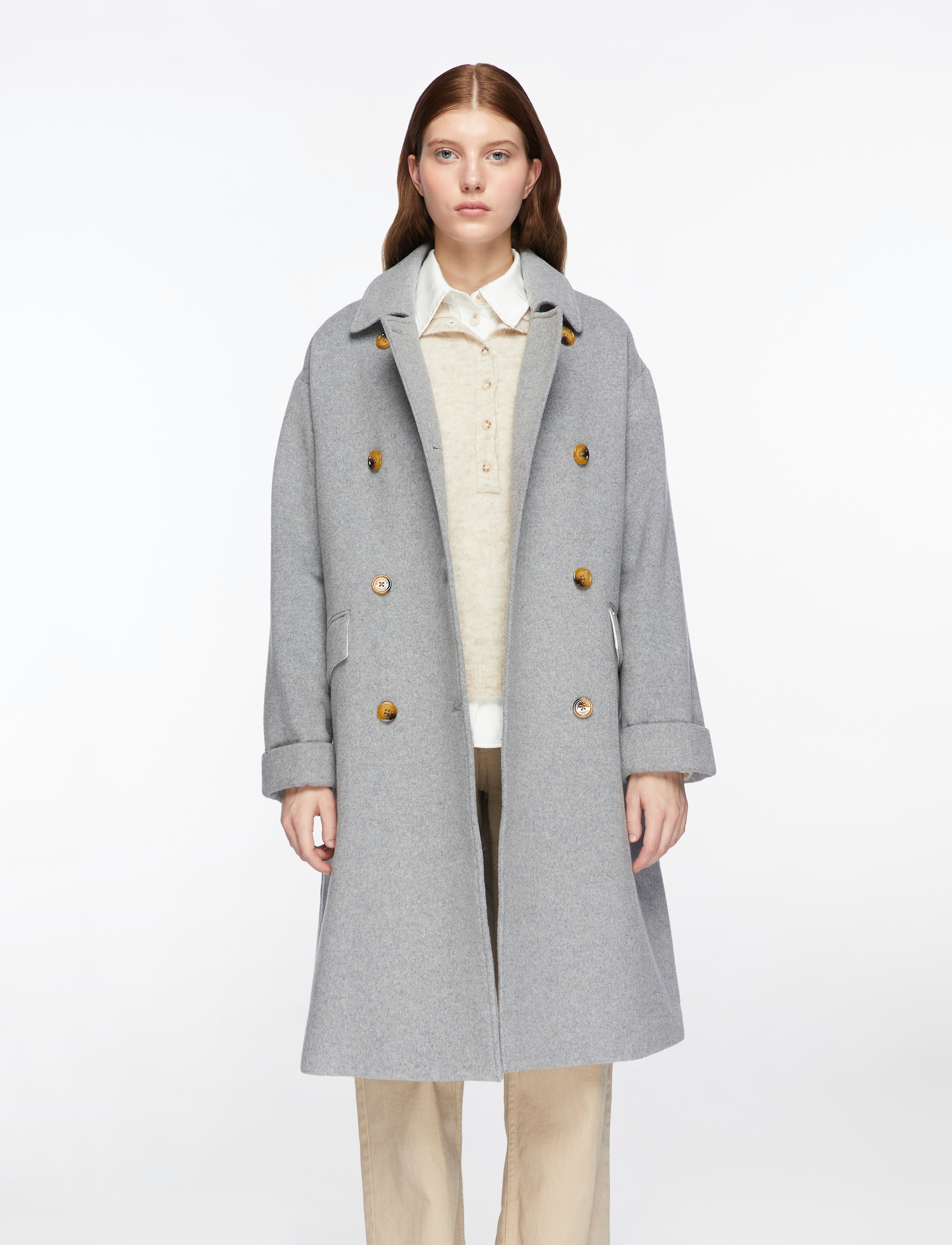 MOS MOSH MMVenice Wool Coat - Jackets & Coats - GREY MELANGE / grey
