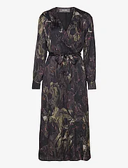 MOS MOSH - MMMarkella Marble Wrap Dress - kleitas ar pārlikumu - black - 0