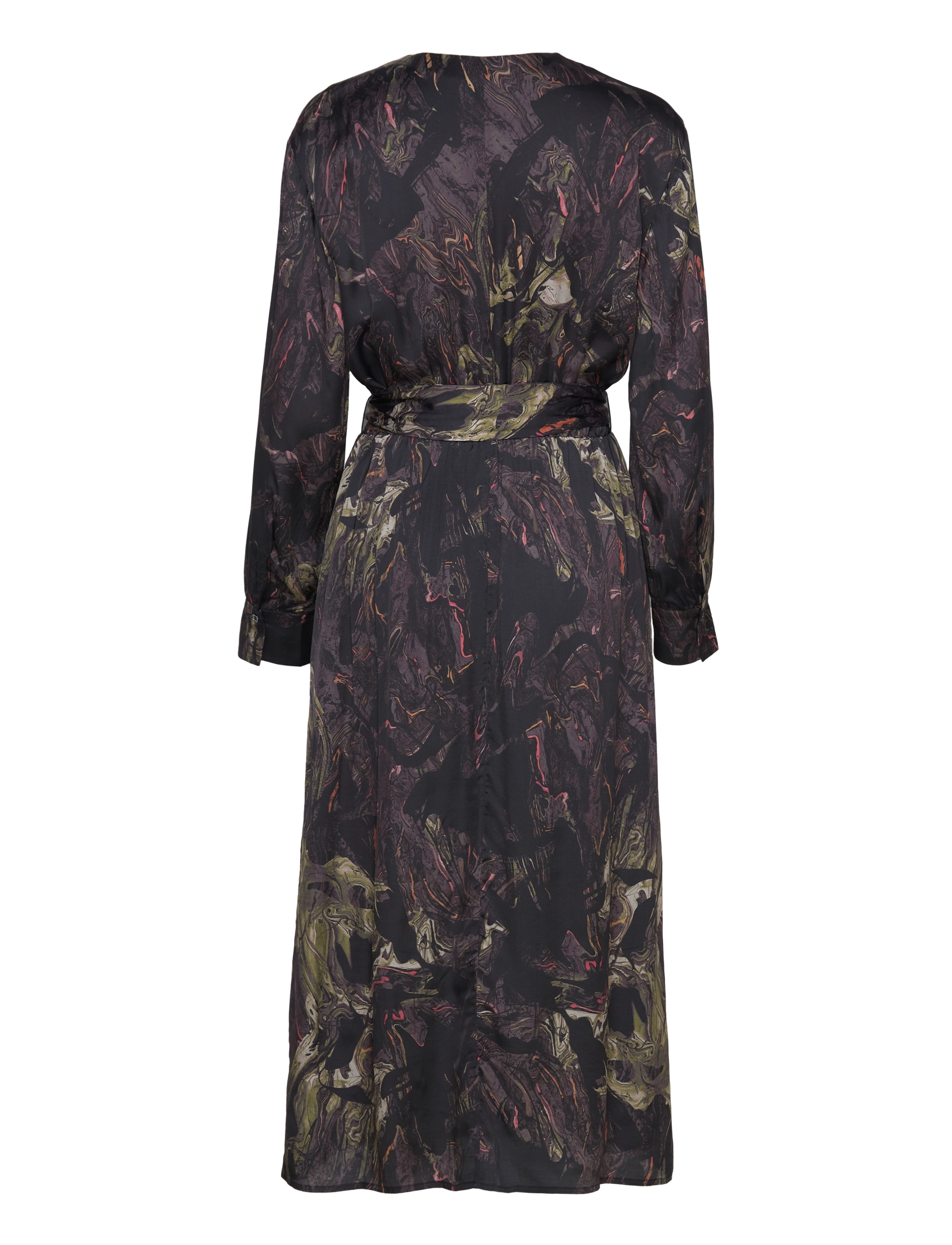 MOS MOSH - MMMarkella Marble Wrap Dress - slå-om-kjoler - black - 1