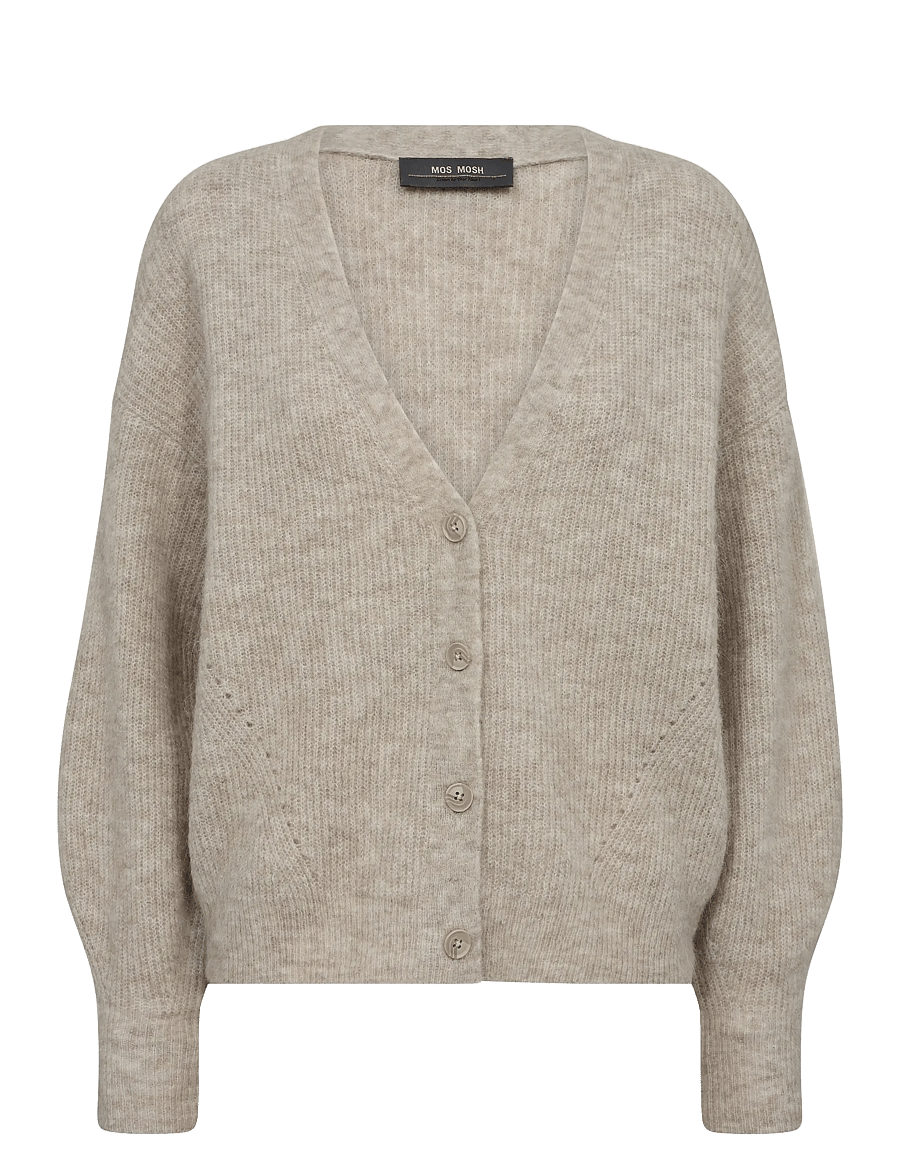 MOS MOSH - MMThora V-Neck Knit Cardigan - cardigans - feather gray - 0