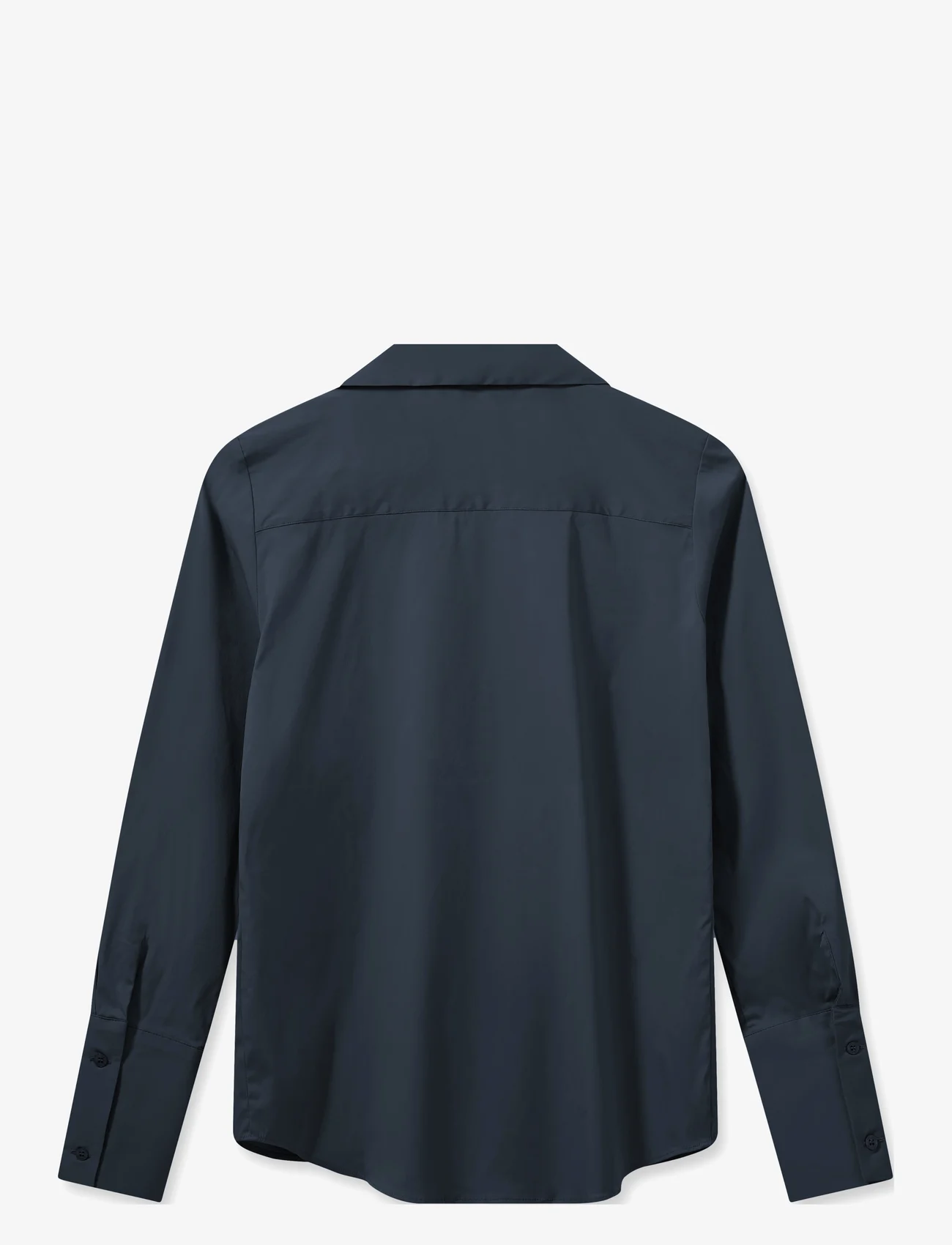 MOS MOSH - MMSybel Satin Shirt - langermede skjorter - salute navy - 1