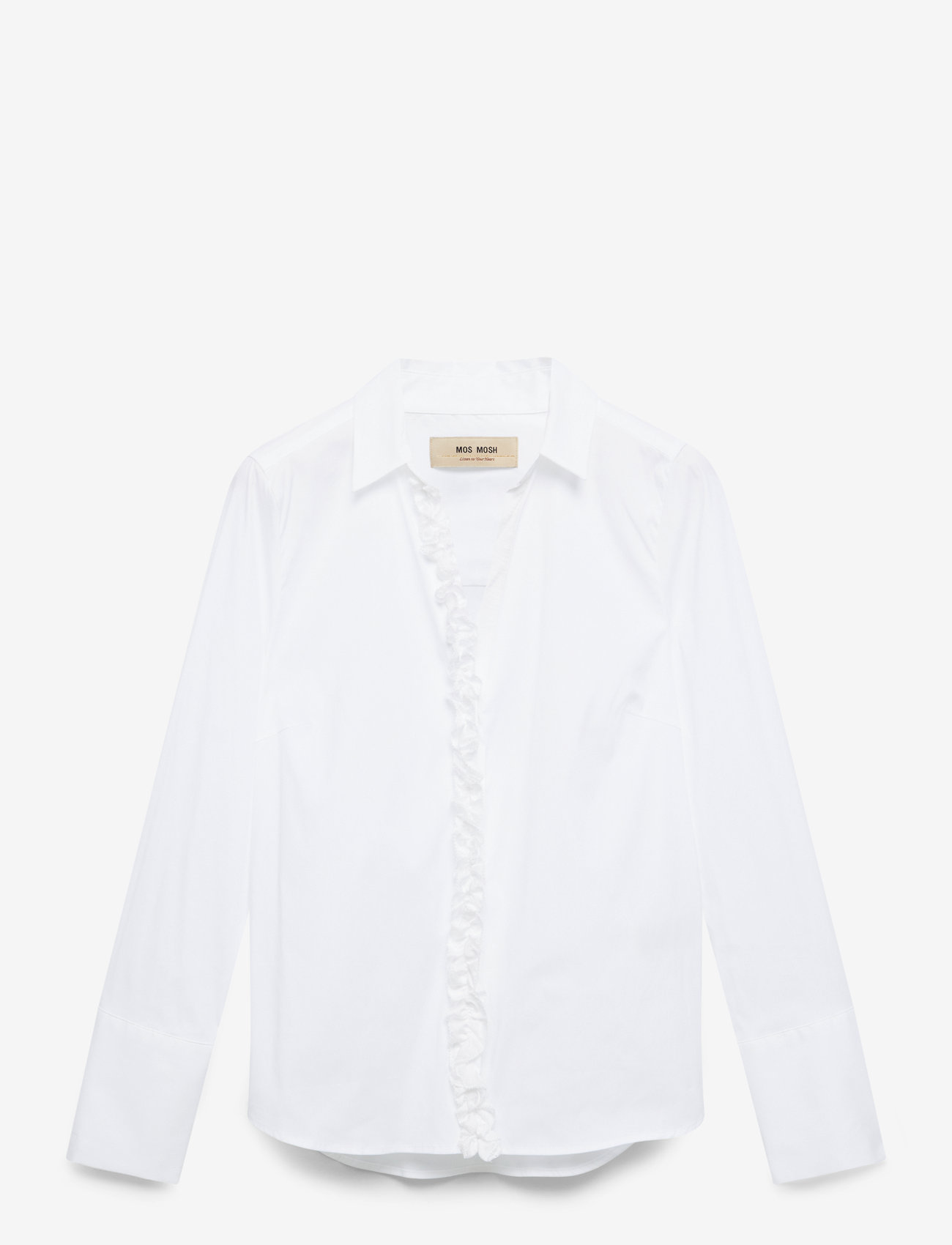 MOS MOSH - MMSybel Satin Shirt - långärmade skjortor - white - 1