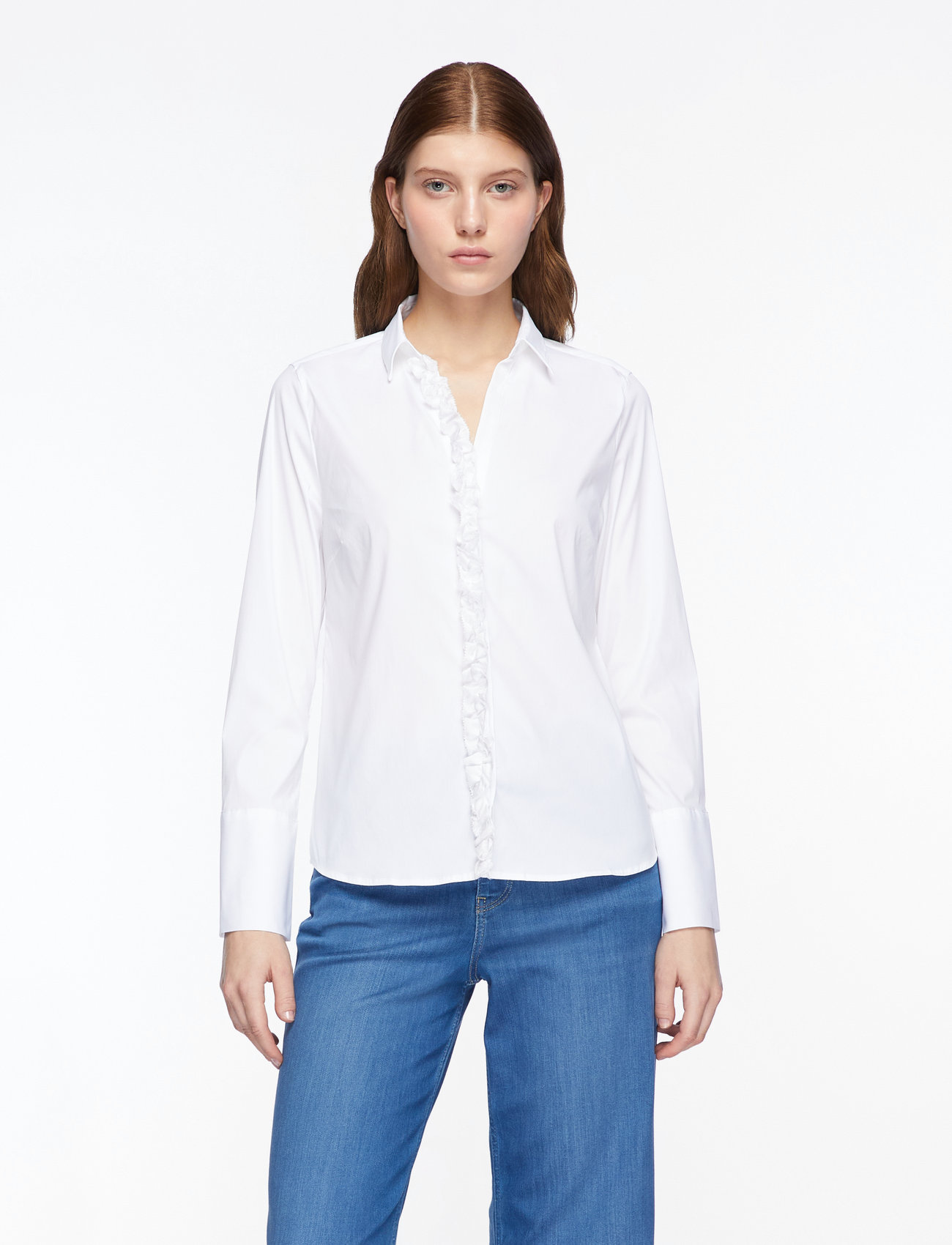 MOS MOSH - MMSybel Satin Shirt - långärmade skjortor - white - 0