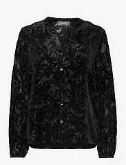 MOS MOSH - MMLeta Velvet Shirt - langärmlige blusen - black - 0