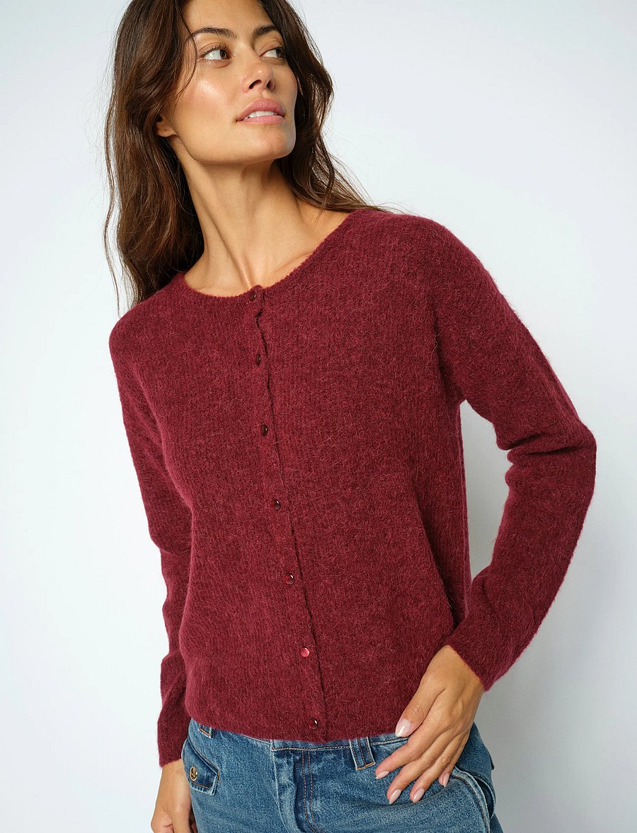 MOS MOSH - MMAlmine Knit Cardigan - cardigans - cabernet - 0