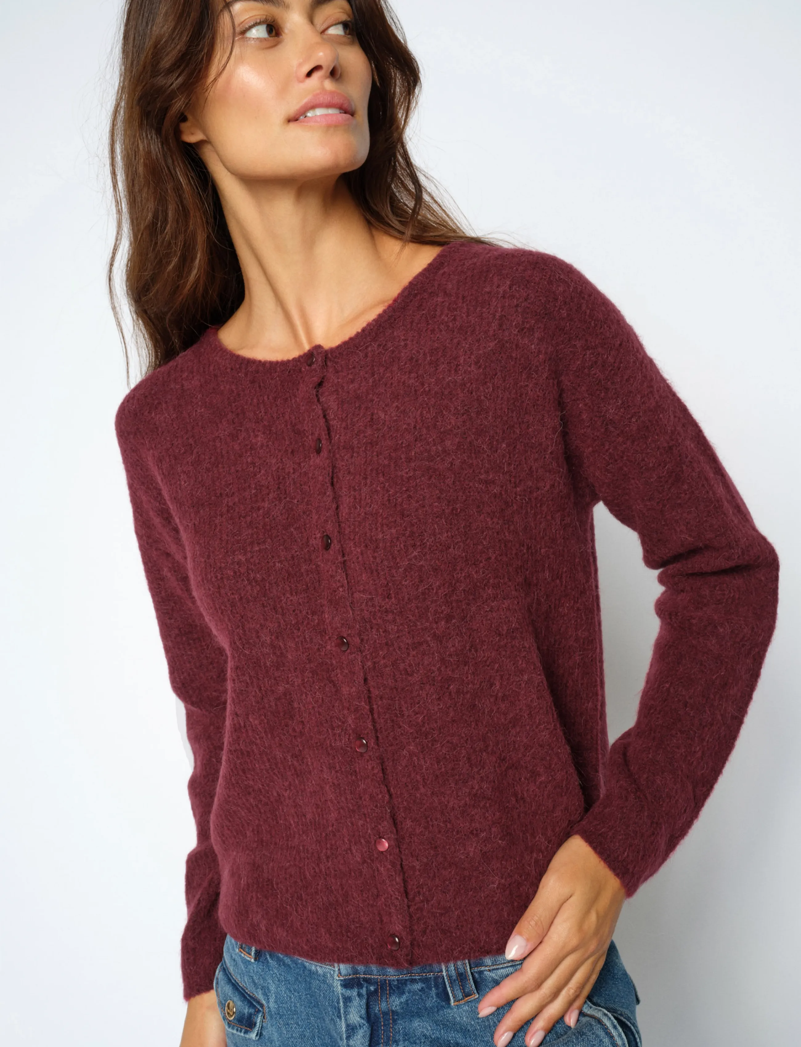 MOS MOSH - MMAlmine Knit Cardigan - cardigans - cabernet - 3