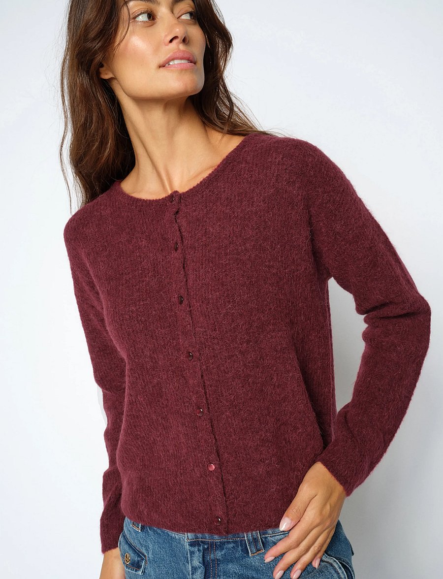 MOS MOSH - MMAlmine Knit Cardigan - cardigans - cabernet - 3