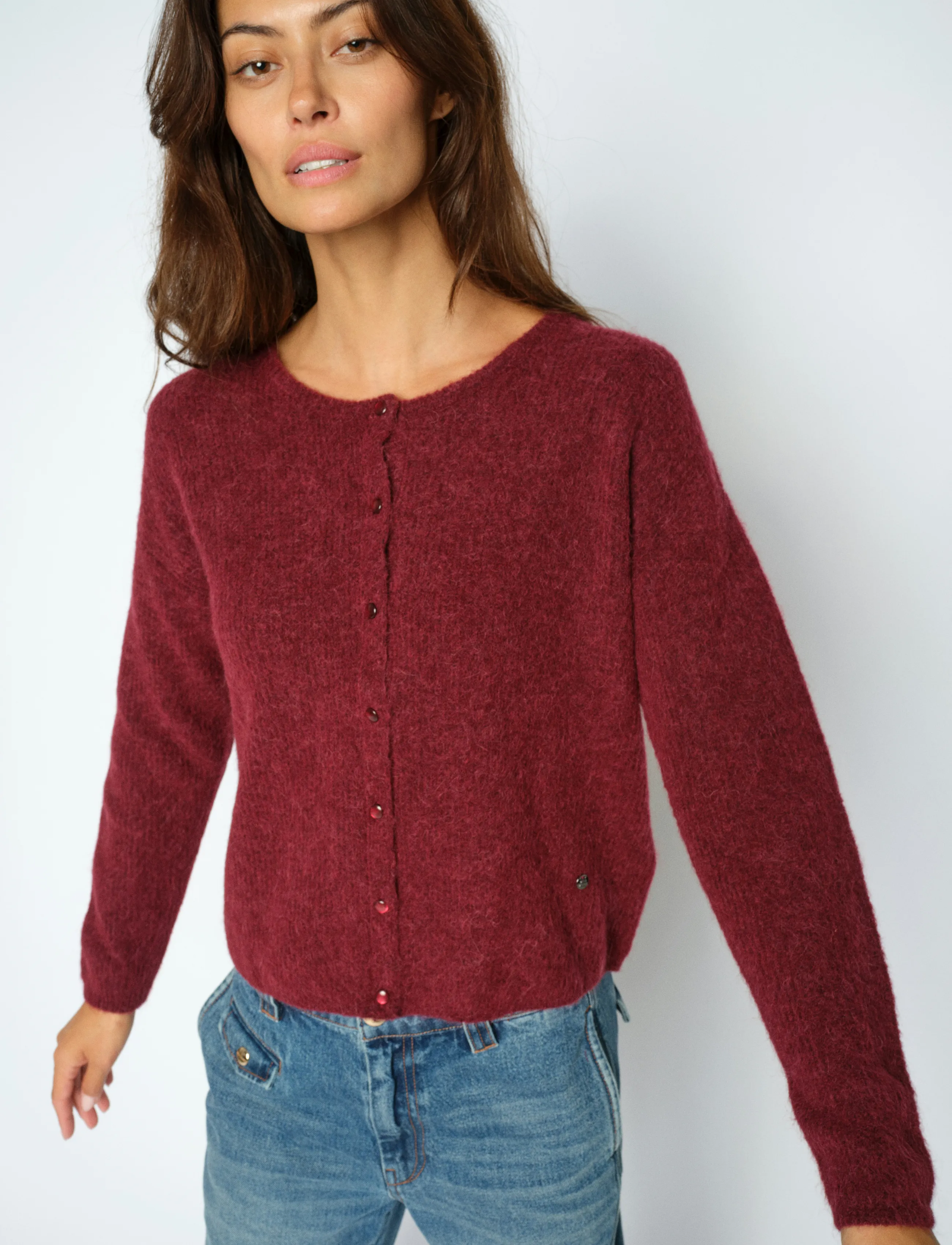 MOS MOSH - MMAlmine Knit Cardigan - cardigans - cabernet - 4