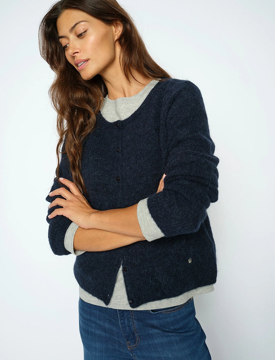 MOS MOSH - MMAlmine Knit Cardigan - kardiganid - salute navy - 3