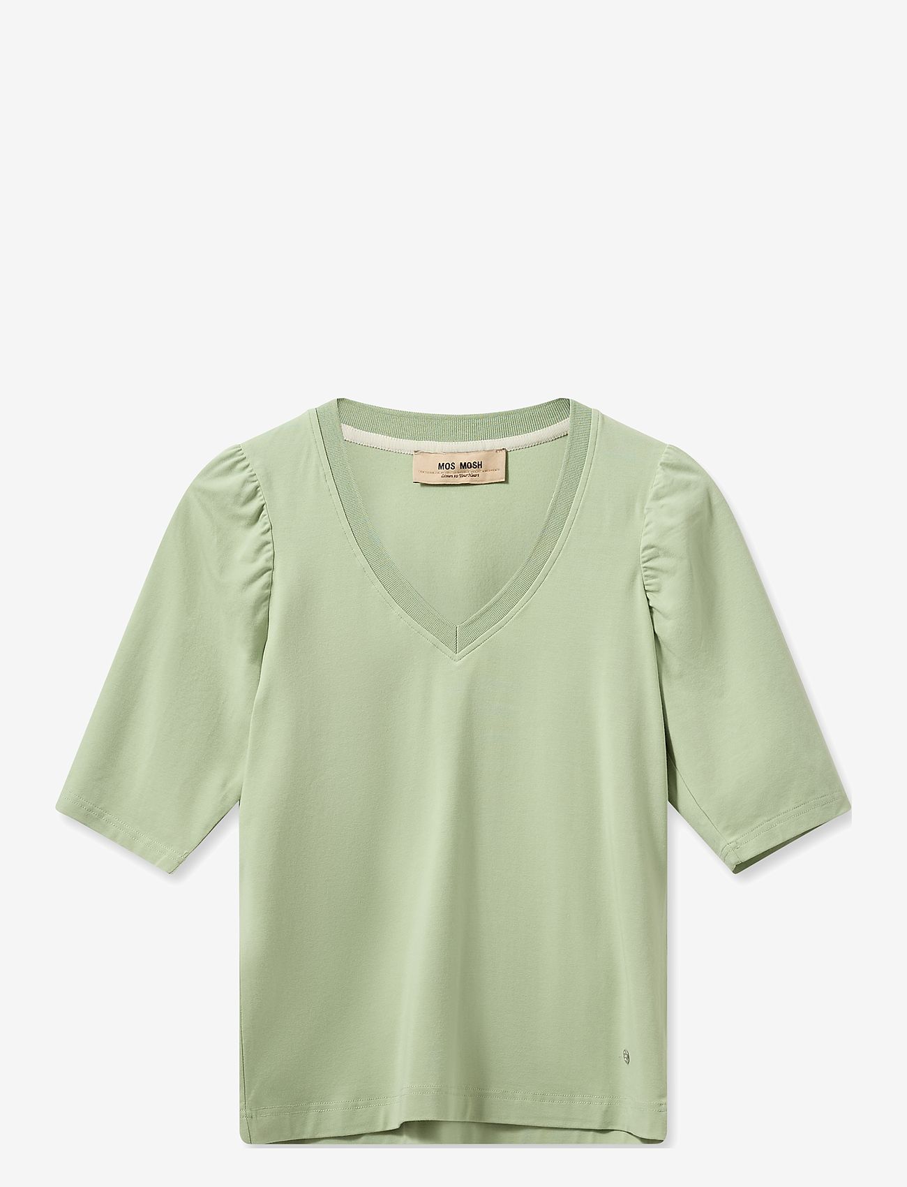 MOS MOSH - MMYanni V-SS Tee - odzież - smoke green - 0