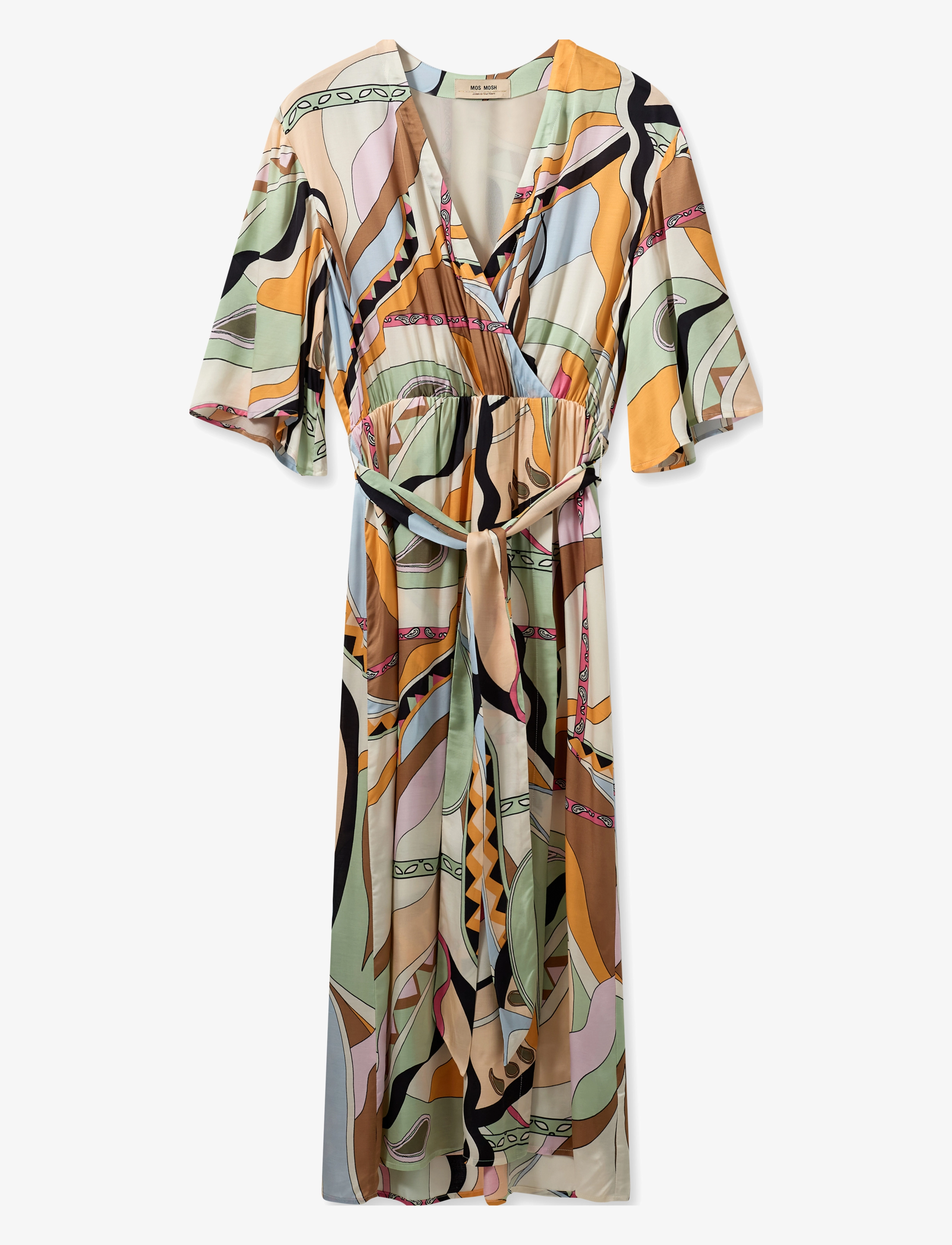 MOS MOSH Mmkella Pictus Wrap Kleid Grün - S - Damen