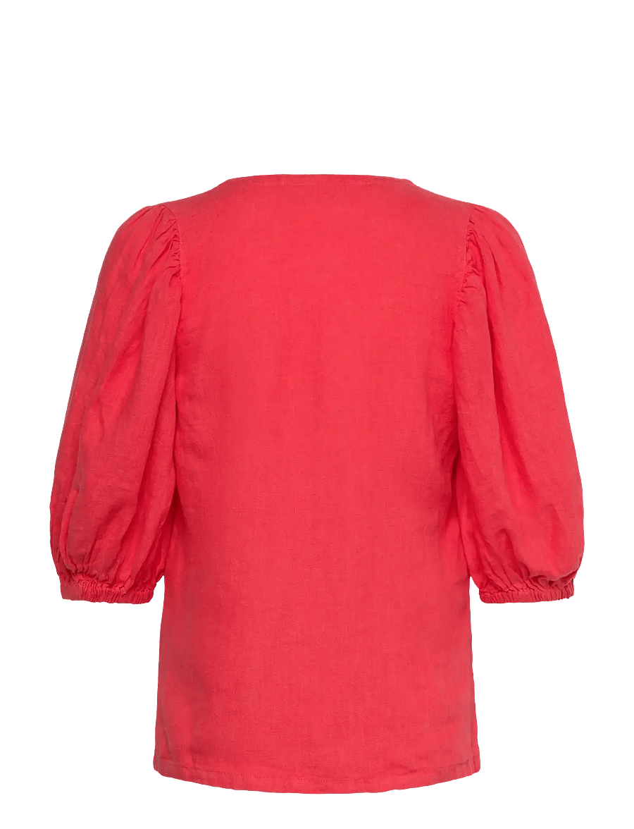 MOS MOSH - MMTaissa Linen Blouse - kurzärmelige blusen - cayenne - 1