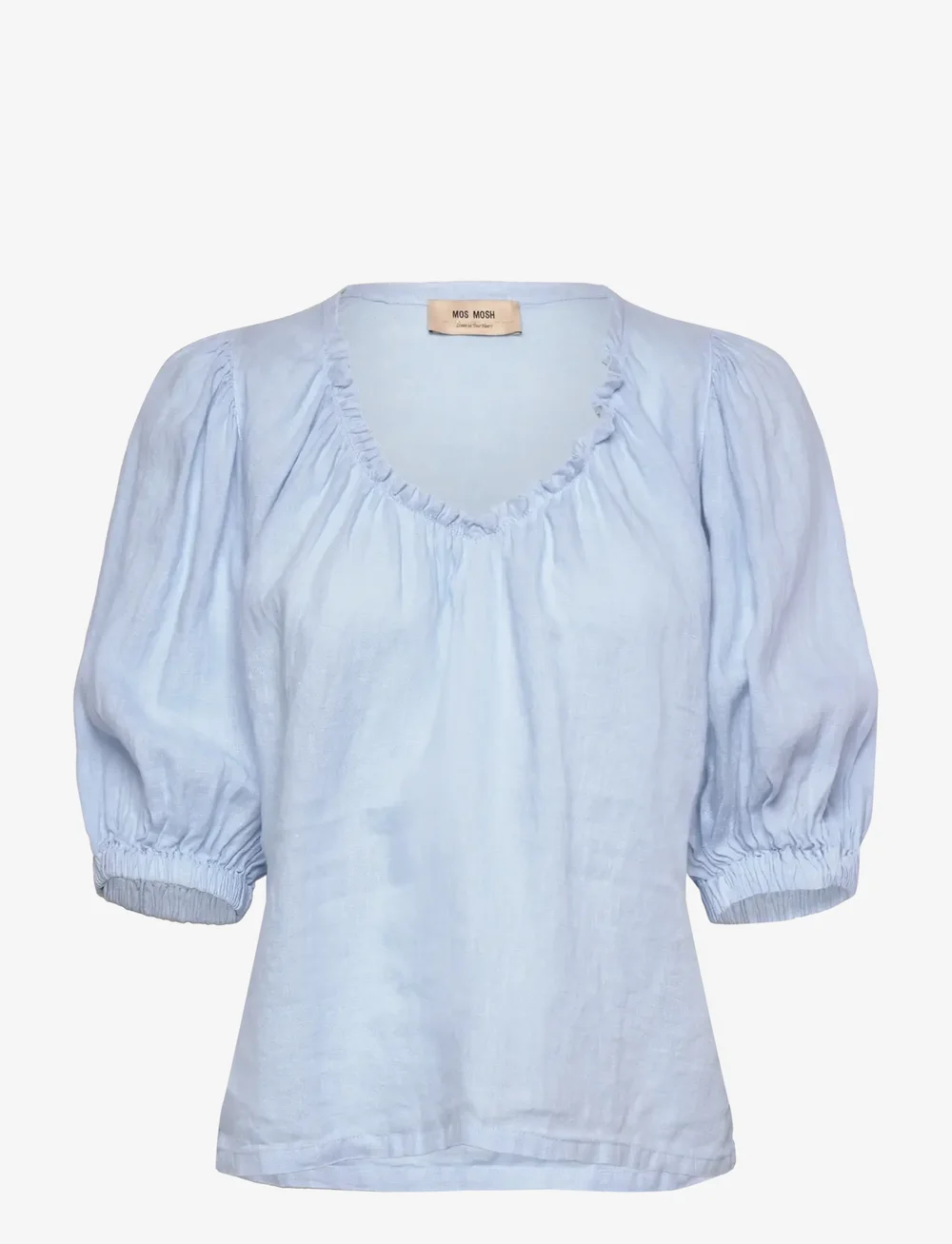 MOS MOSH - MMTaissa Linen Blouse - lühikeste varrukatega pluusid - skyway - 0