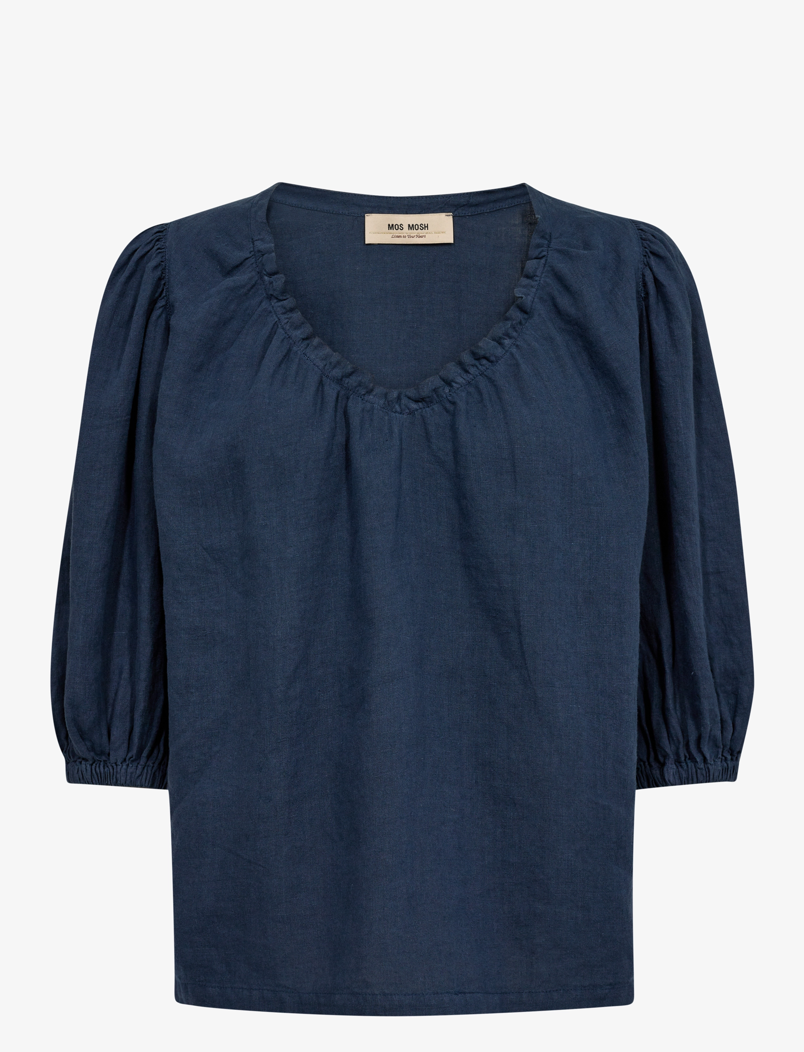 MOS MOSH Mmtaissa Linen Bluse Navy - M - Damen