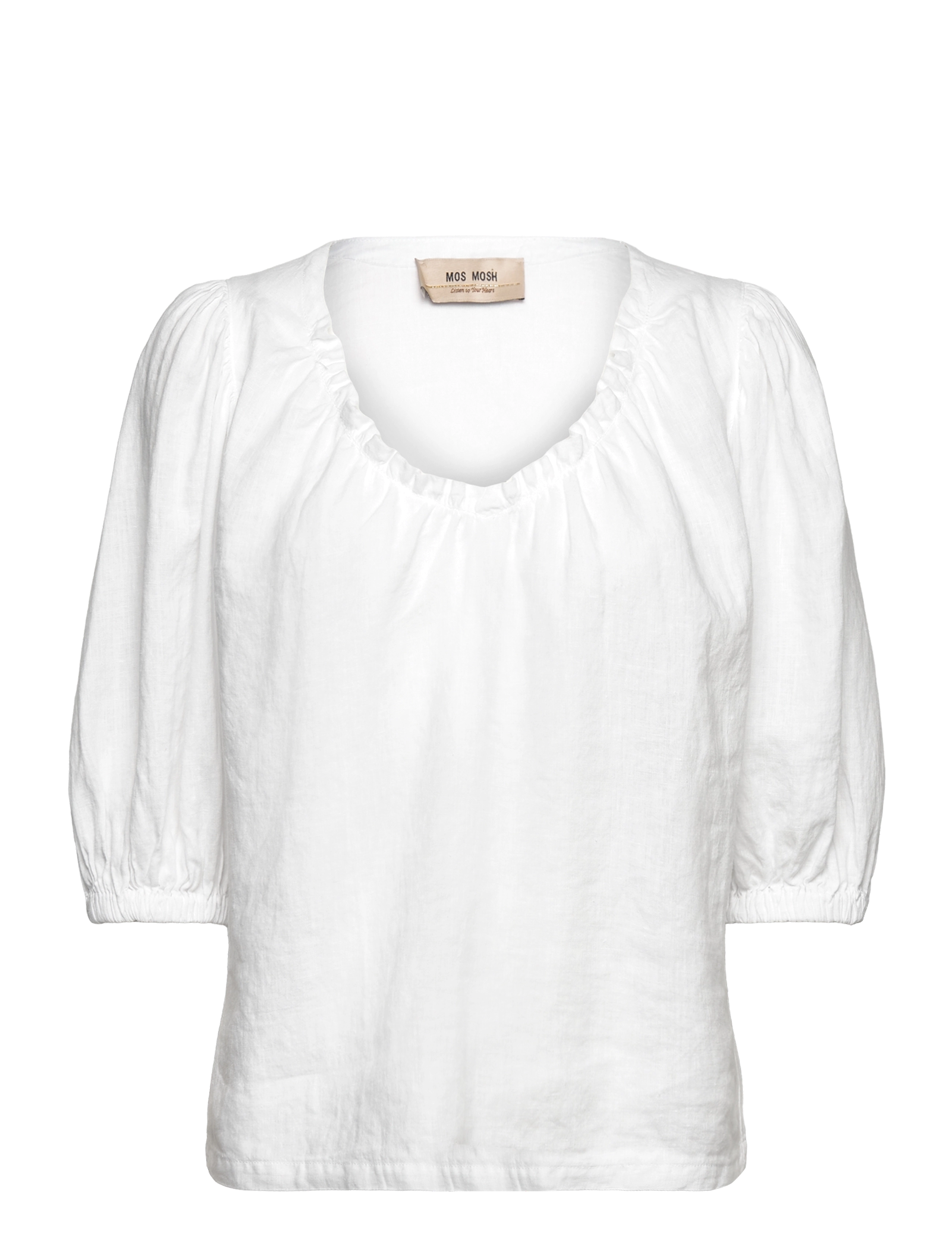 MOS MOSH Mmtaissa Linen Blouse, XS, Blouses, Weiß - Short-sleeved, Frauen