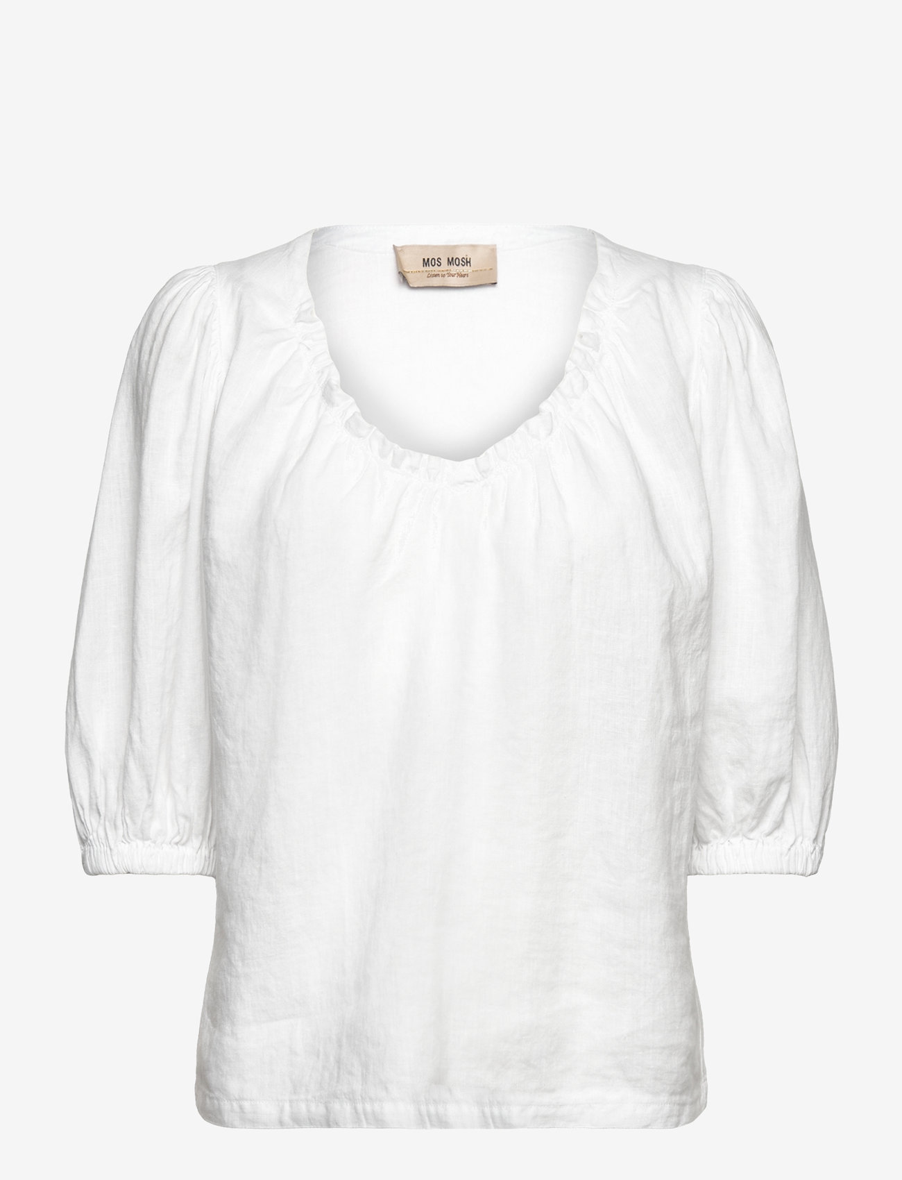 MOS MOSH - MMTaissa Linen Blouse - kortærmede bluser - white - 0