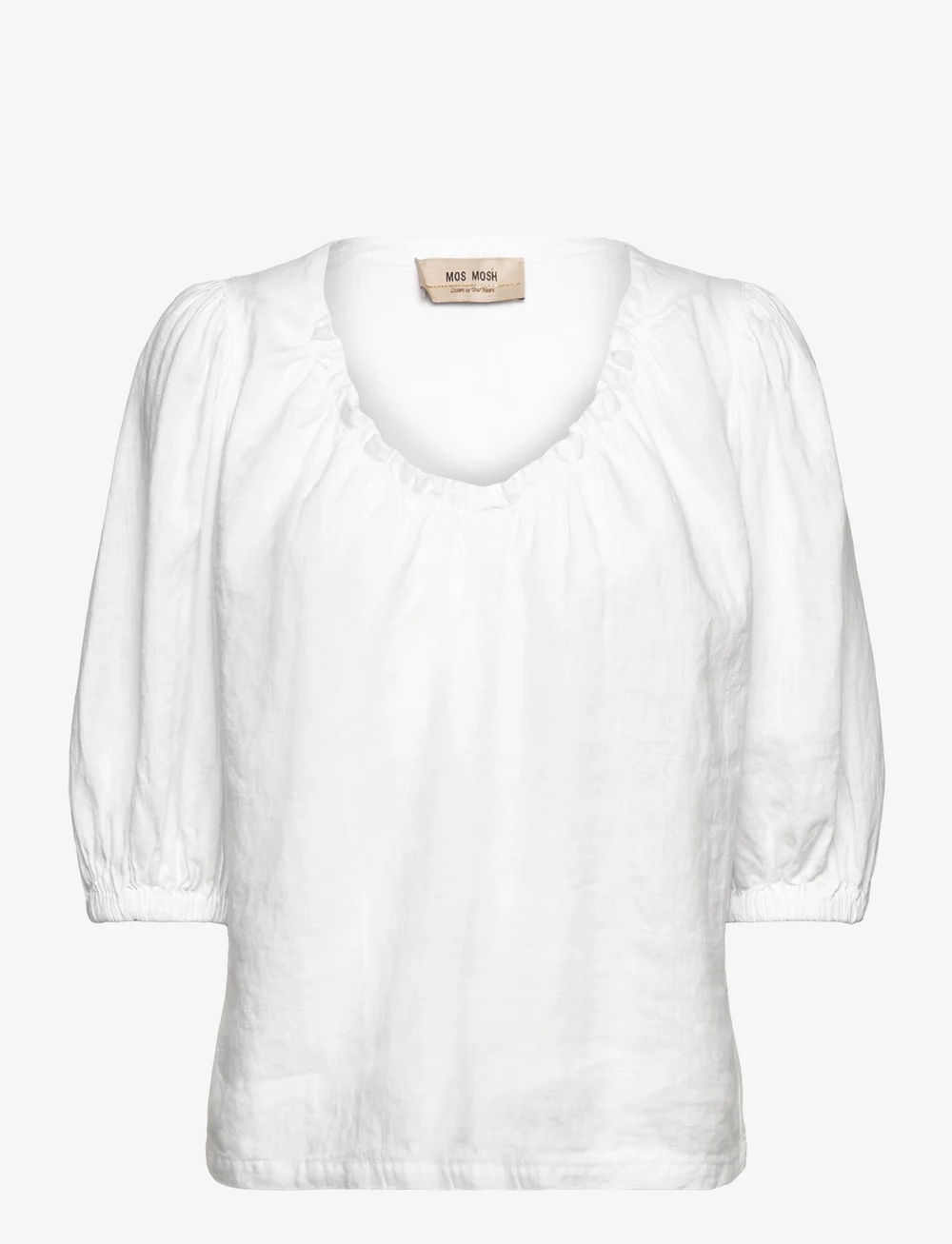MOS MOSH - MMTaissa Linen Blouse - kortärmade blusar - white - 0
