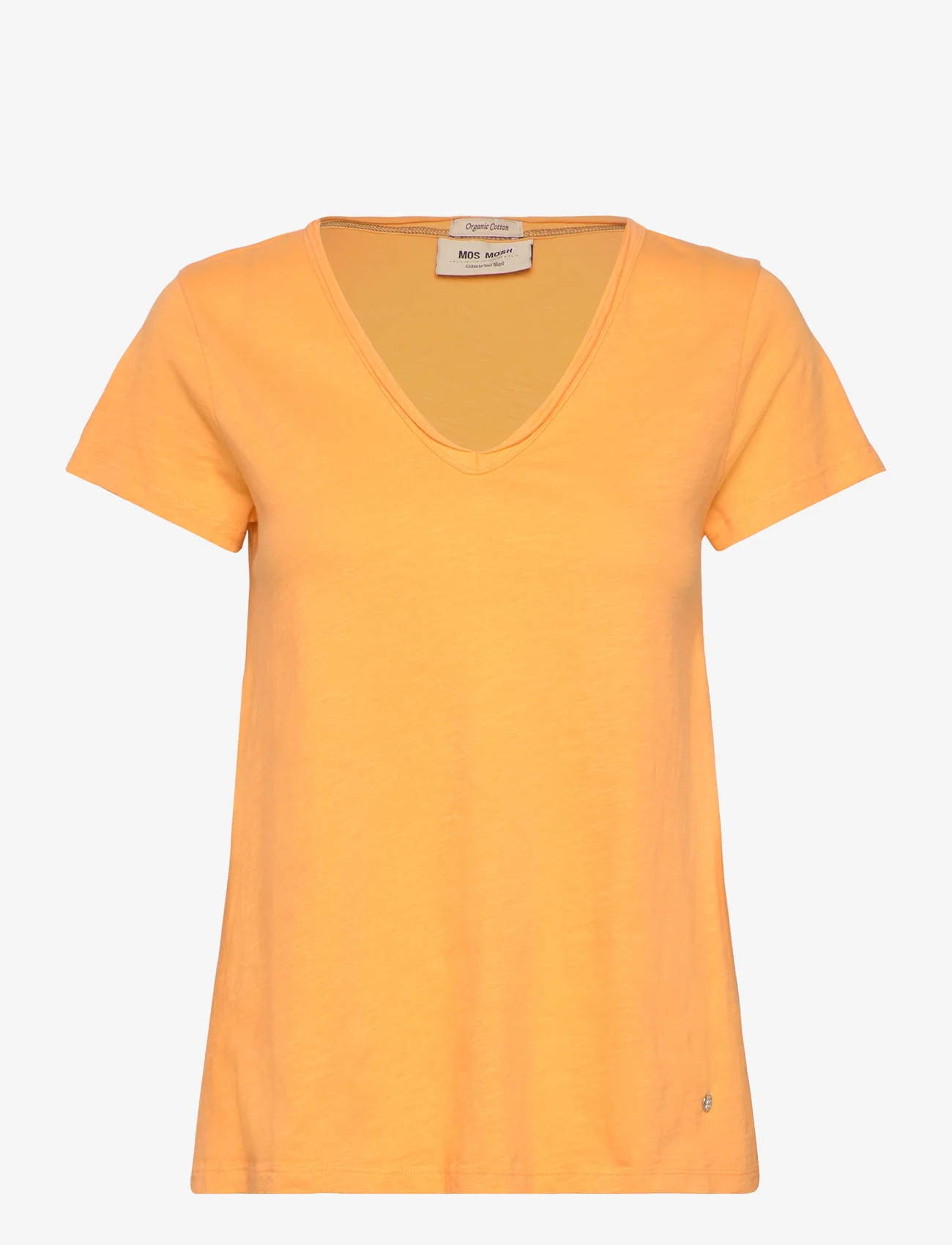 MOS MOSH - MMTulli V-SS Basic Tee - t-shirts - blazing orange - 0