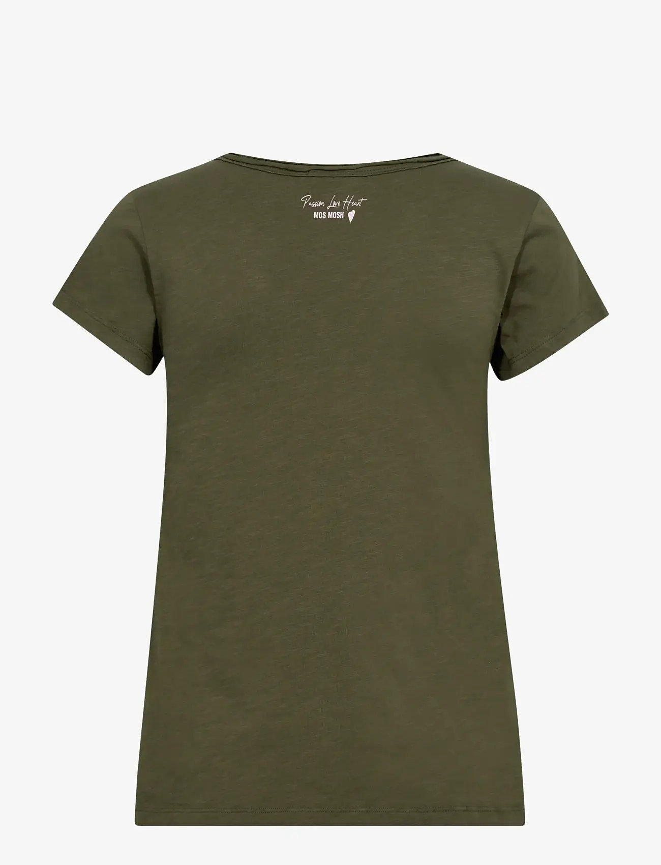 MOS MOSH - MMTulli V-SS Basic Tee - t-shirts - burnt olive - 1